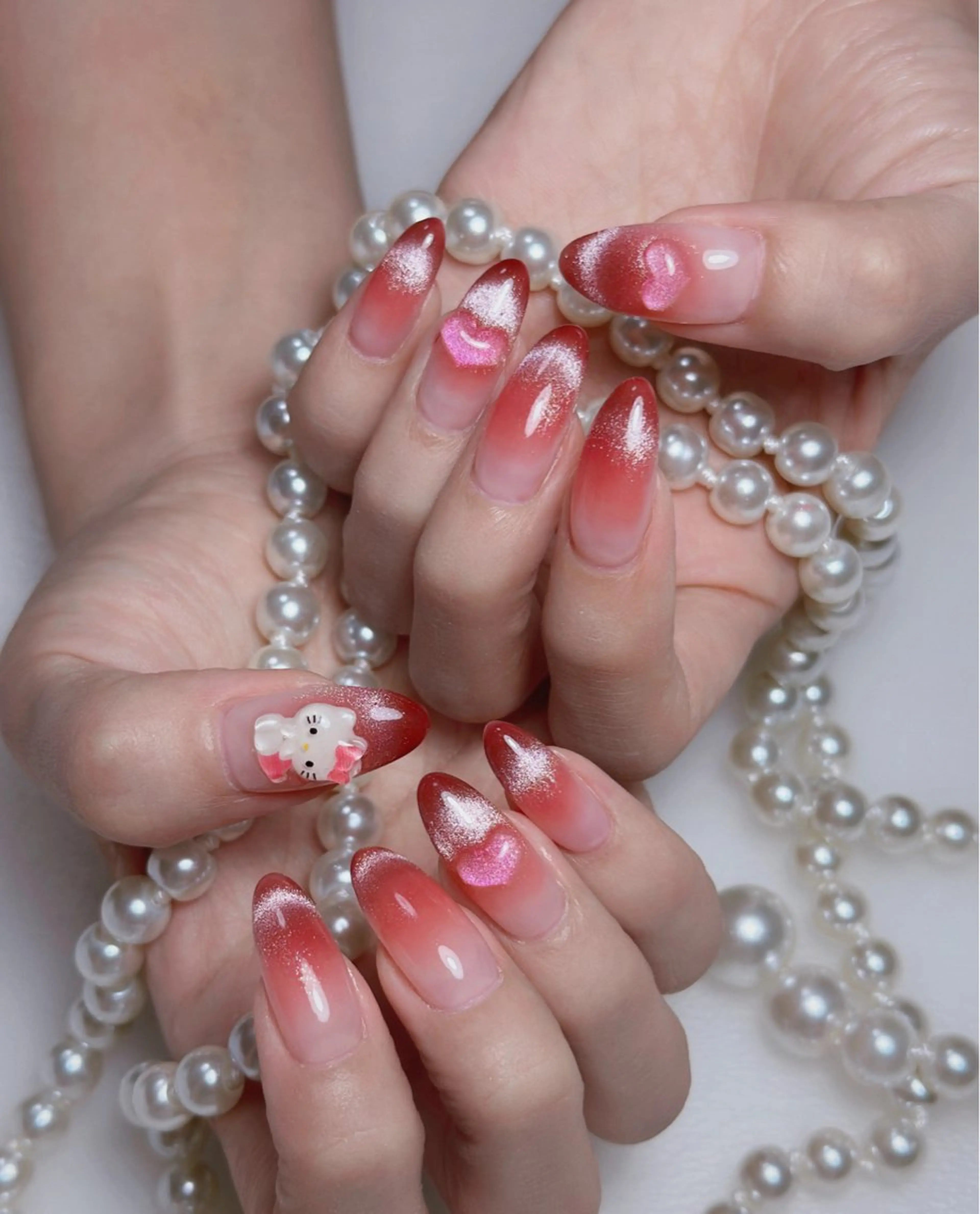 ネイル オーロラネイル 長さ出し フットネイル 韓国ネイル ラメ(グリッター) ハンドネイル 👍thumbs up nail👍のネイルデザイン