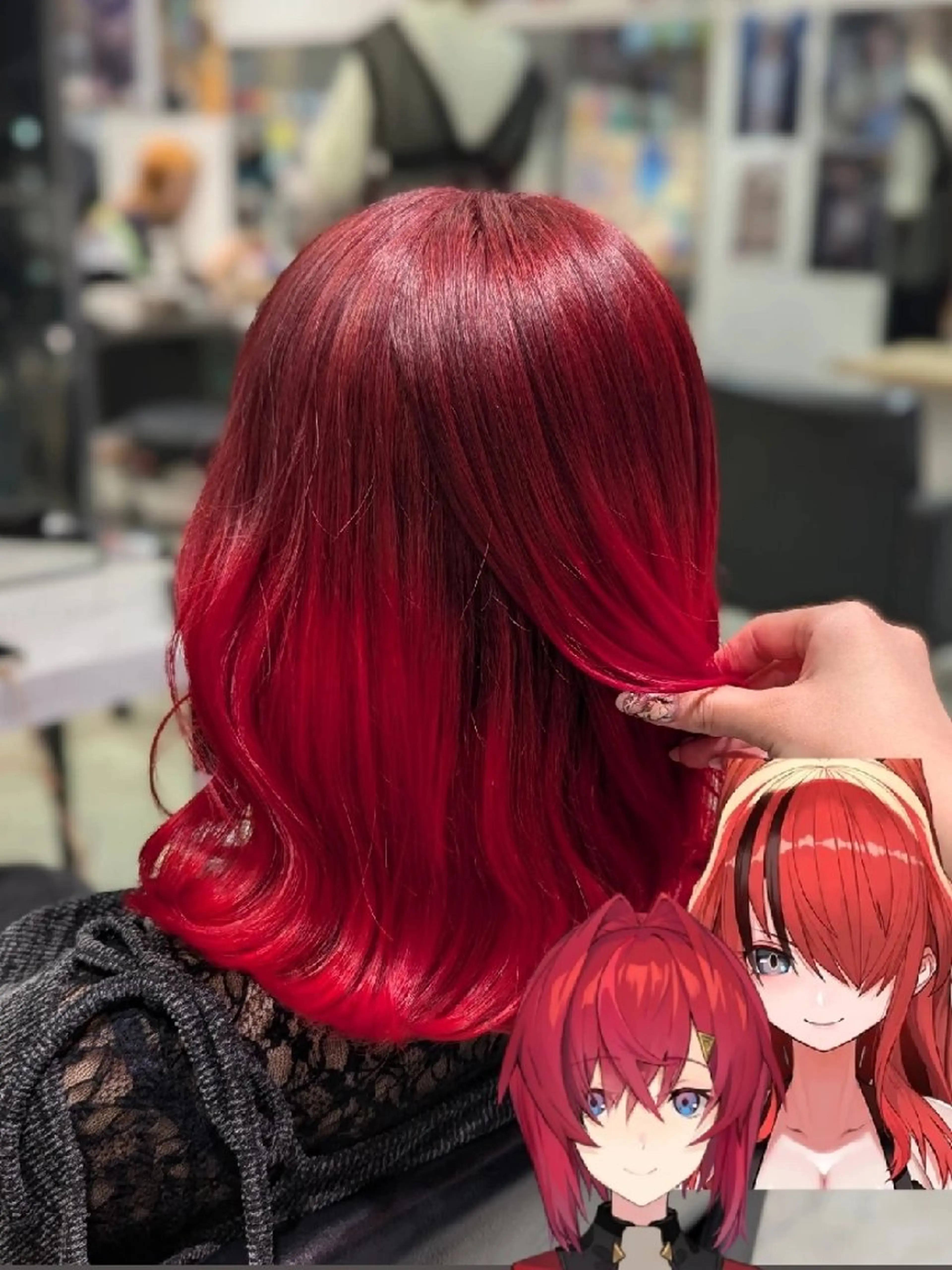 カラー ミディアム デザインカラー 推しカラー🦉にじさ んじカラー🌈🕒✨のヘアスタイル