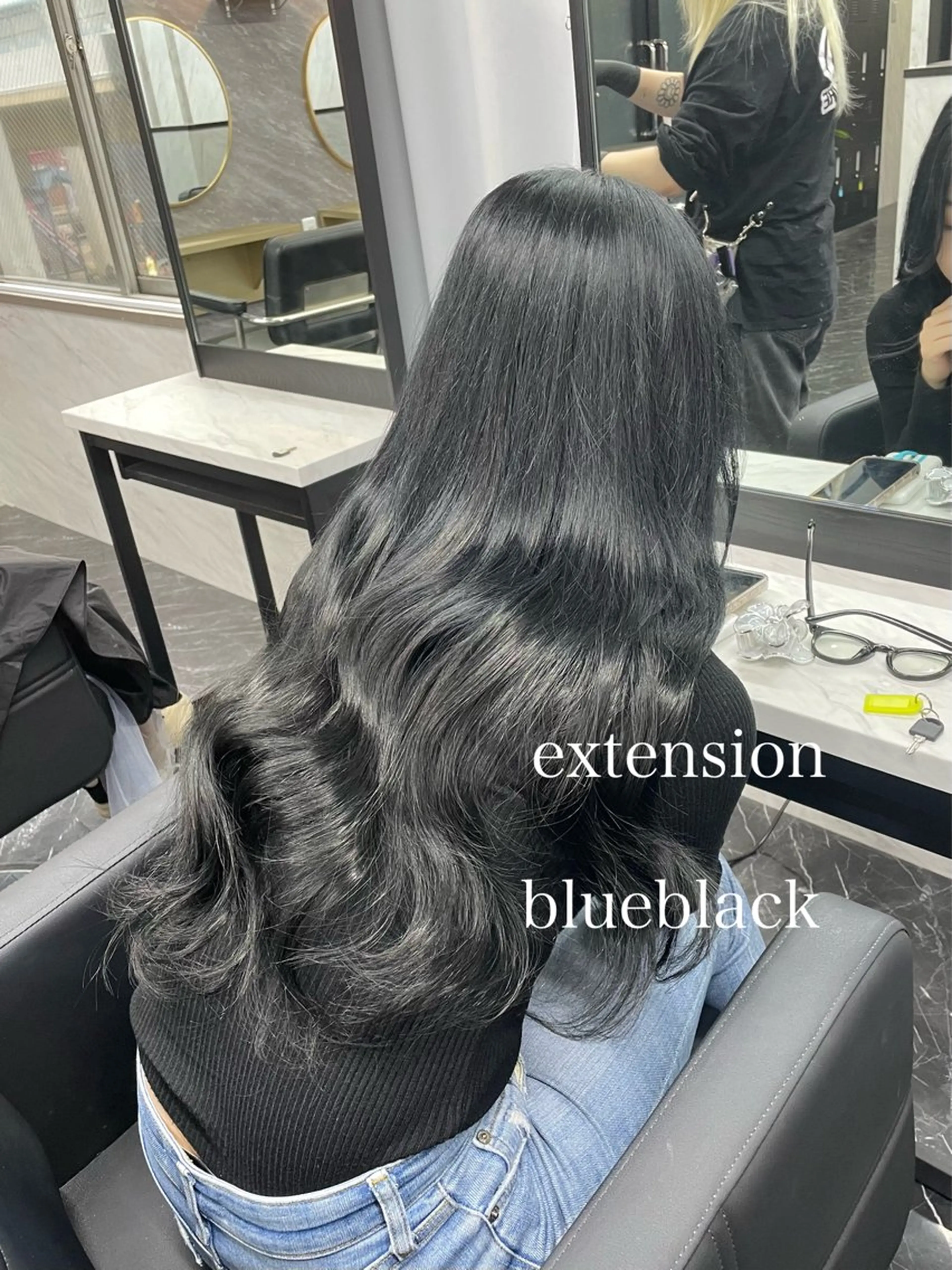 ロング カラー エクステ エクステ🩵ブリーチ 韓国ヘア🩵KAEのヘアスタイル