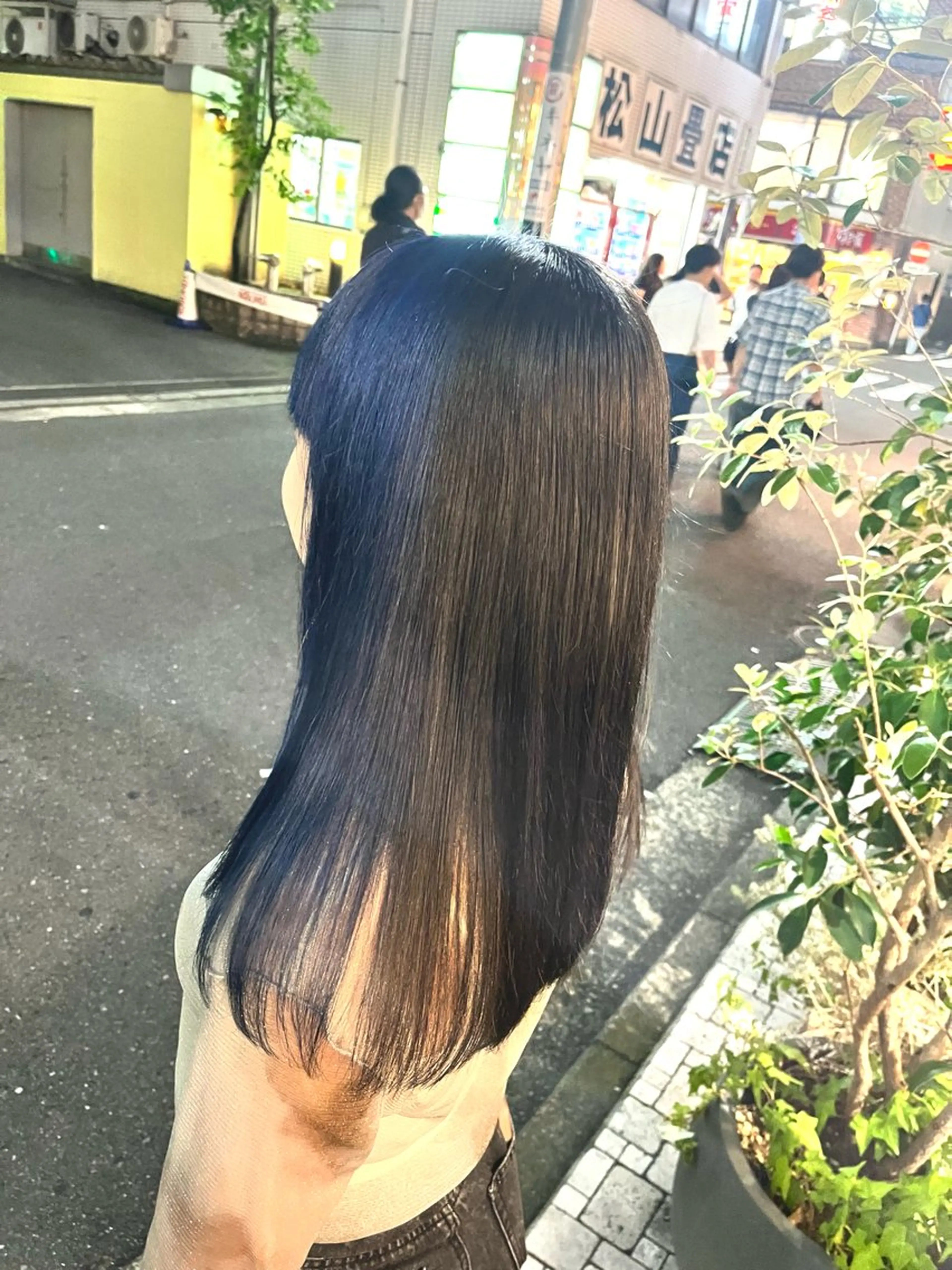 ロング カラー 黒髪 ネイビーカラー メンズカット/ 横浜/佐藤桃香 🦥のヘアスタイル