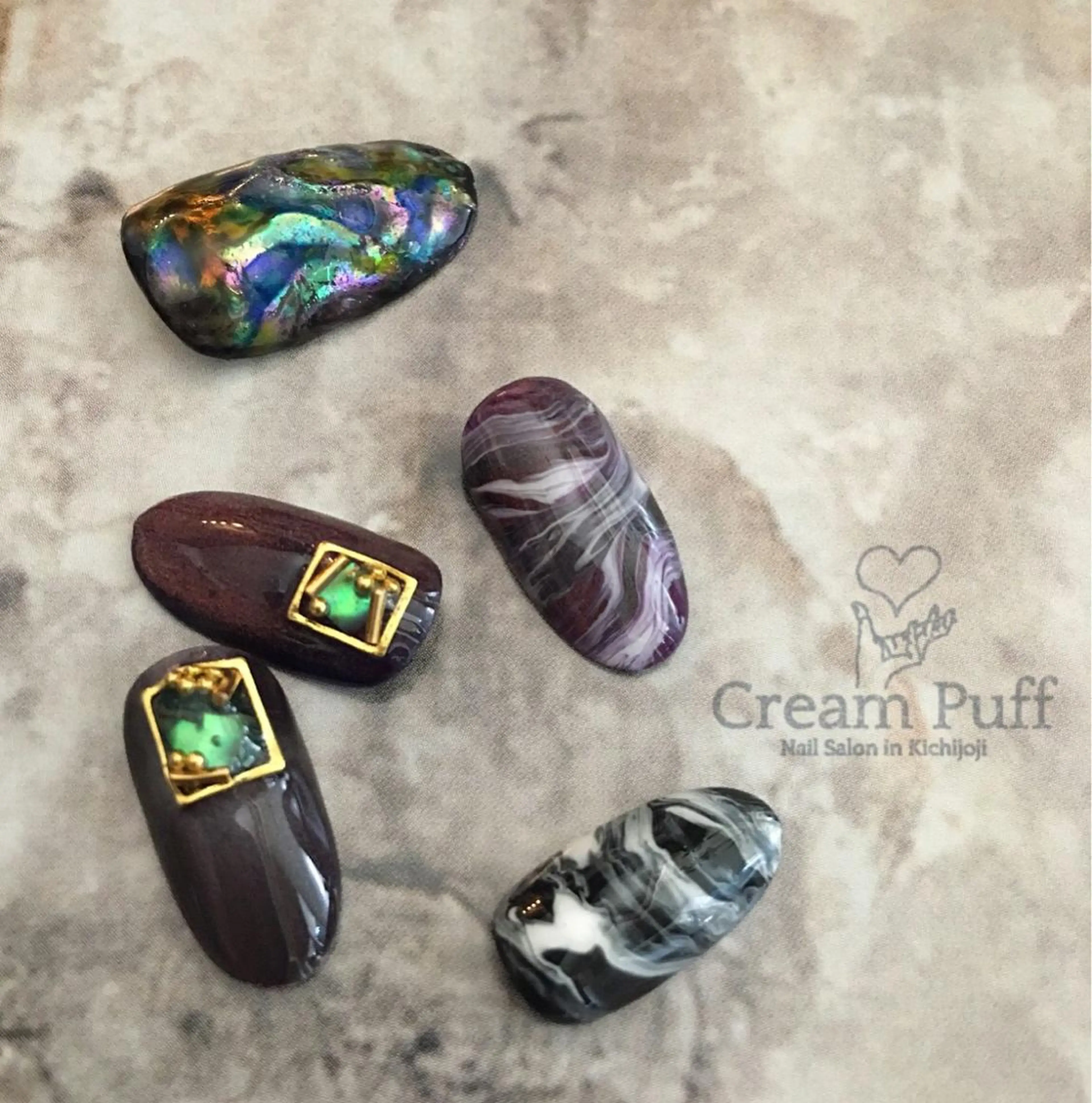 ネイル アートネイル 大理石ネイル(マーブル) HAMANO MIKAのネイルデザイン