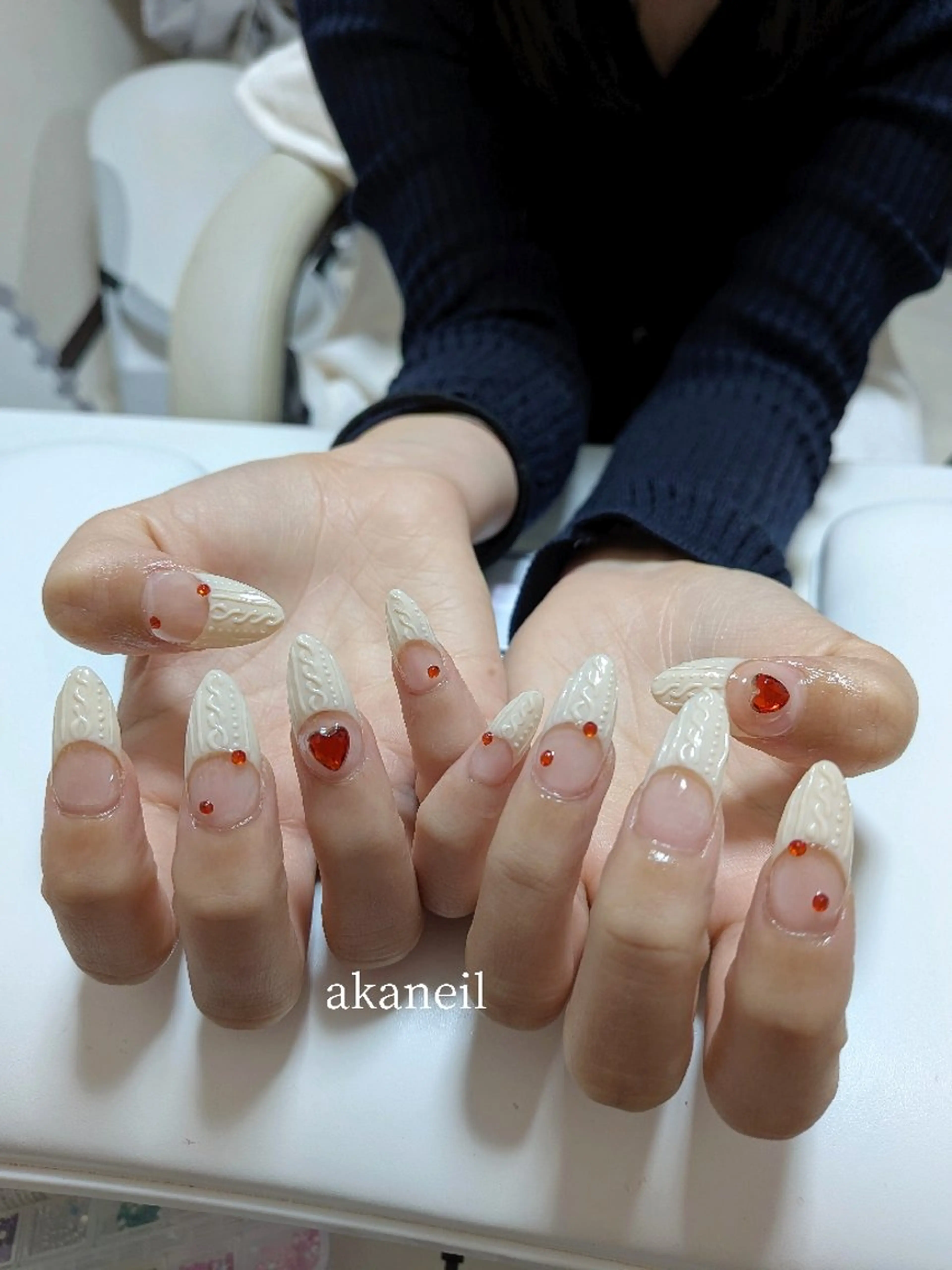 ネイル ガーリー 持ち込み 冬ネイル ハンドネイル 【akaneils】 アカネのネイルデザイン