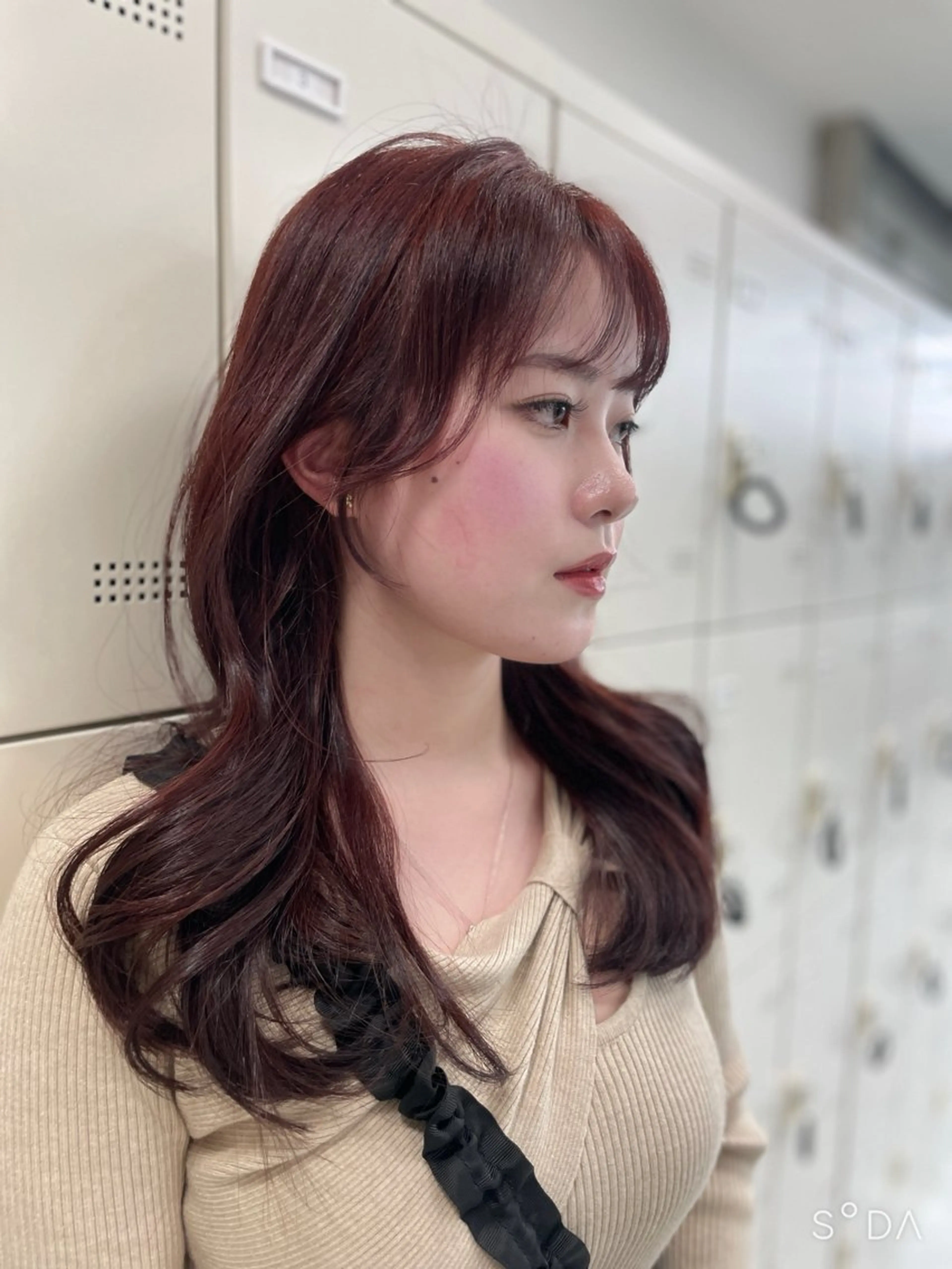 セミロング カット ヘアカラー MOE 福岡韓国ヘア✧︎のヘアスタイル