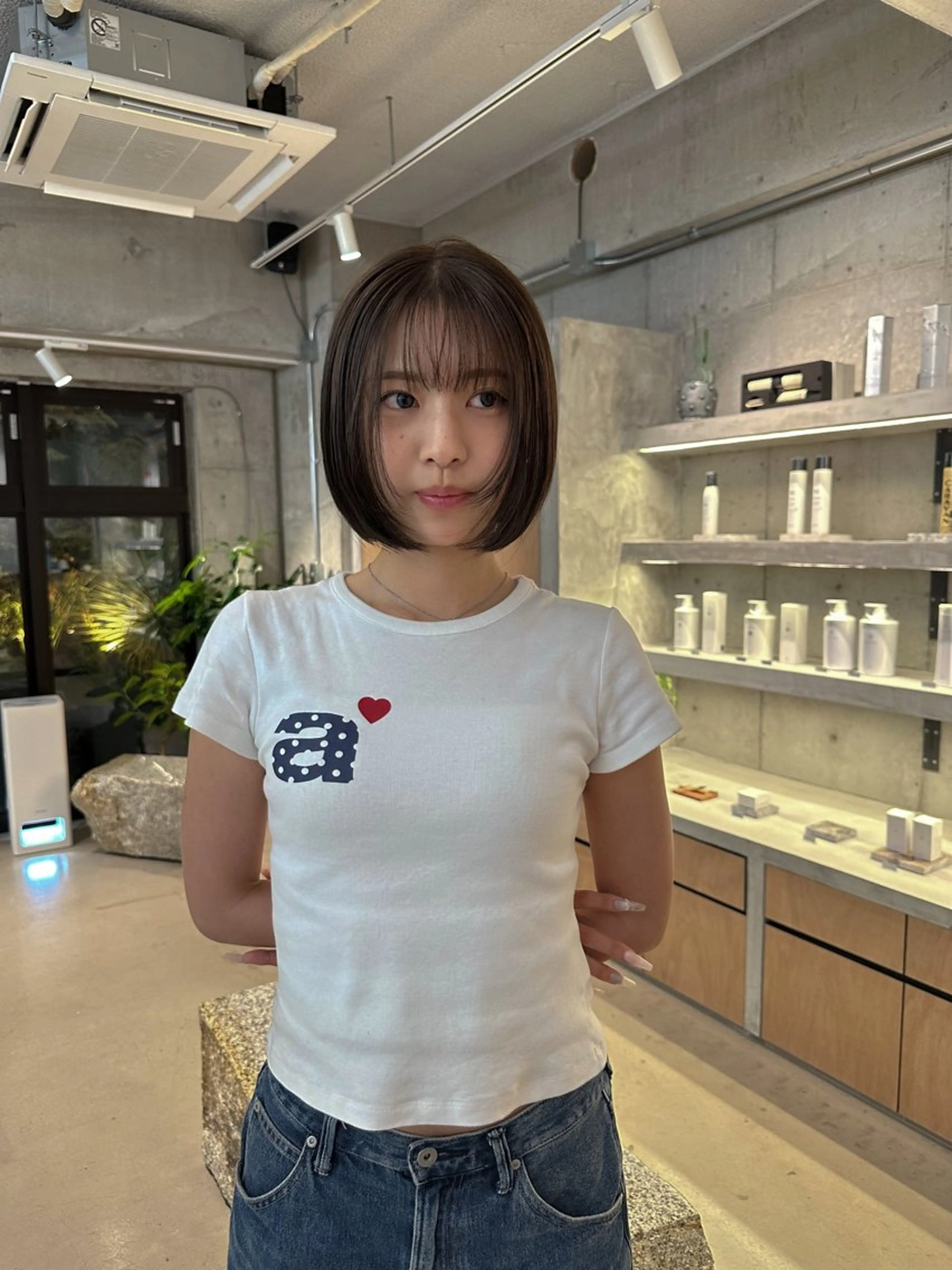 ショート ボブ カット ヘアカラー 栄/レイヤーカット /オリーブ/傑🦥のヘアスタイル