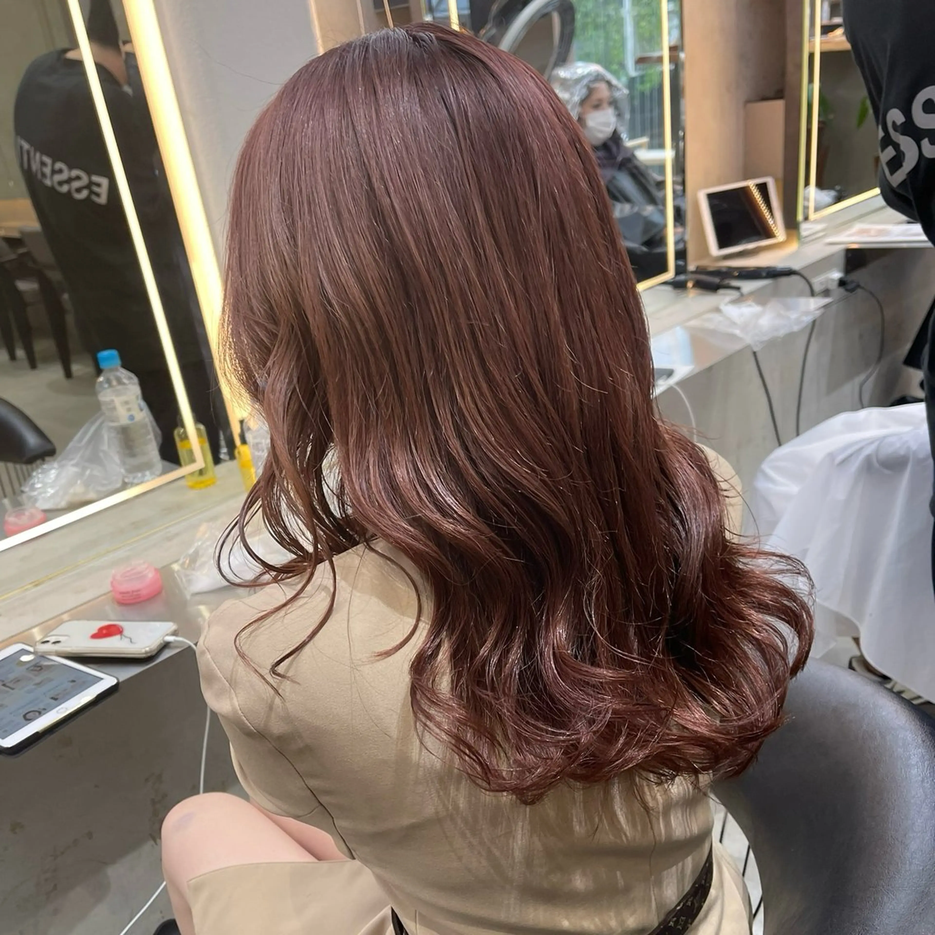 ロング ピンクブラウン 似合わせカット ボブ/くびれボブ/ 髪質改善/Ru-kaのヘアスタイル