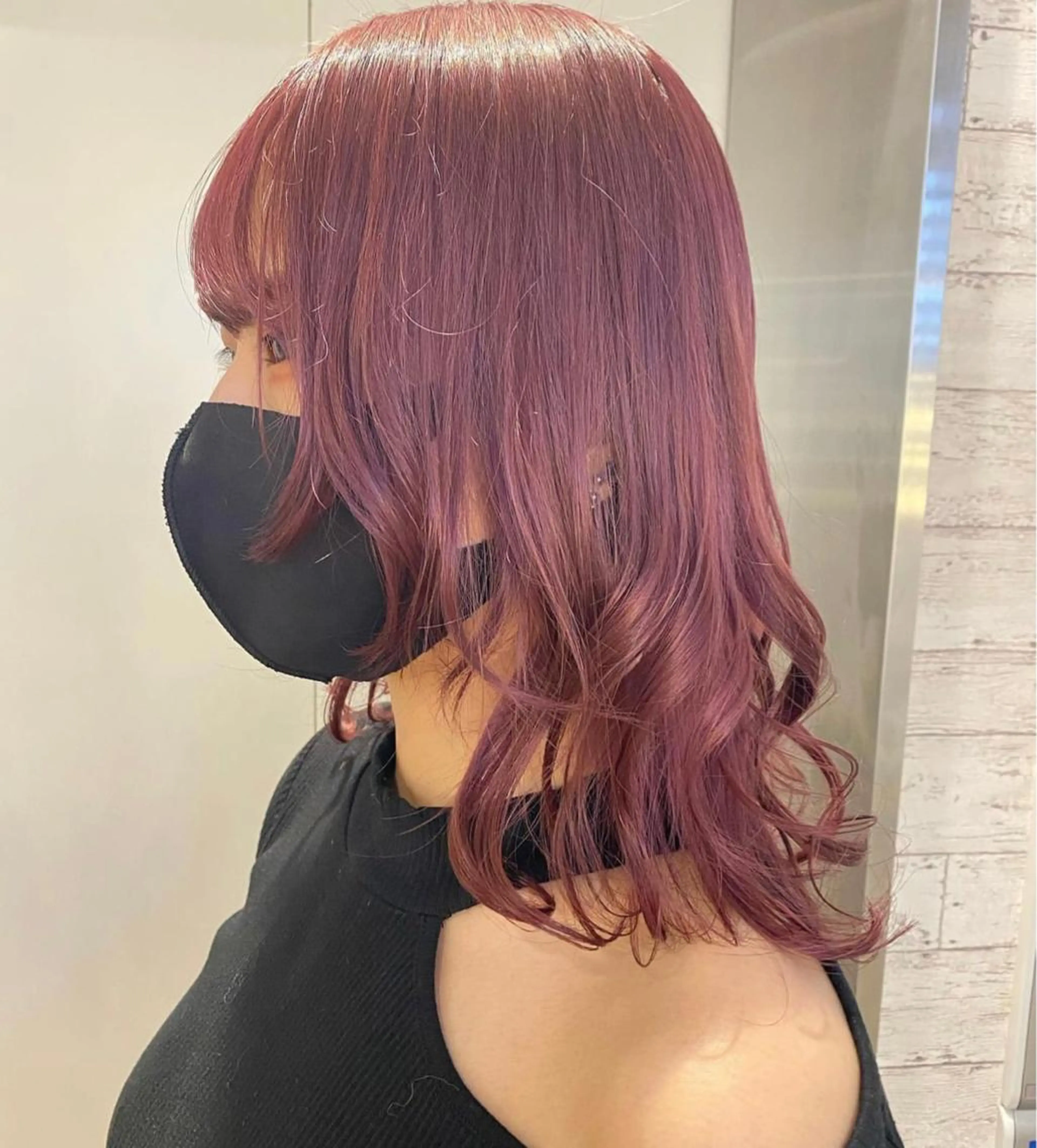 セミロング カラー ブリーチ ラベンダーカラー ピンクカラー ピンクラベンダー 遠藤沙也加 /レイヤーカットのヘアスタイル