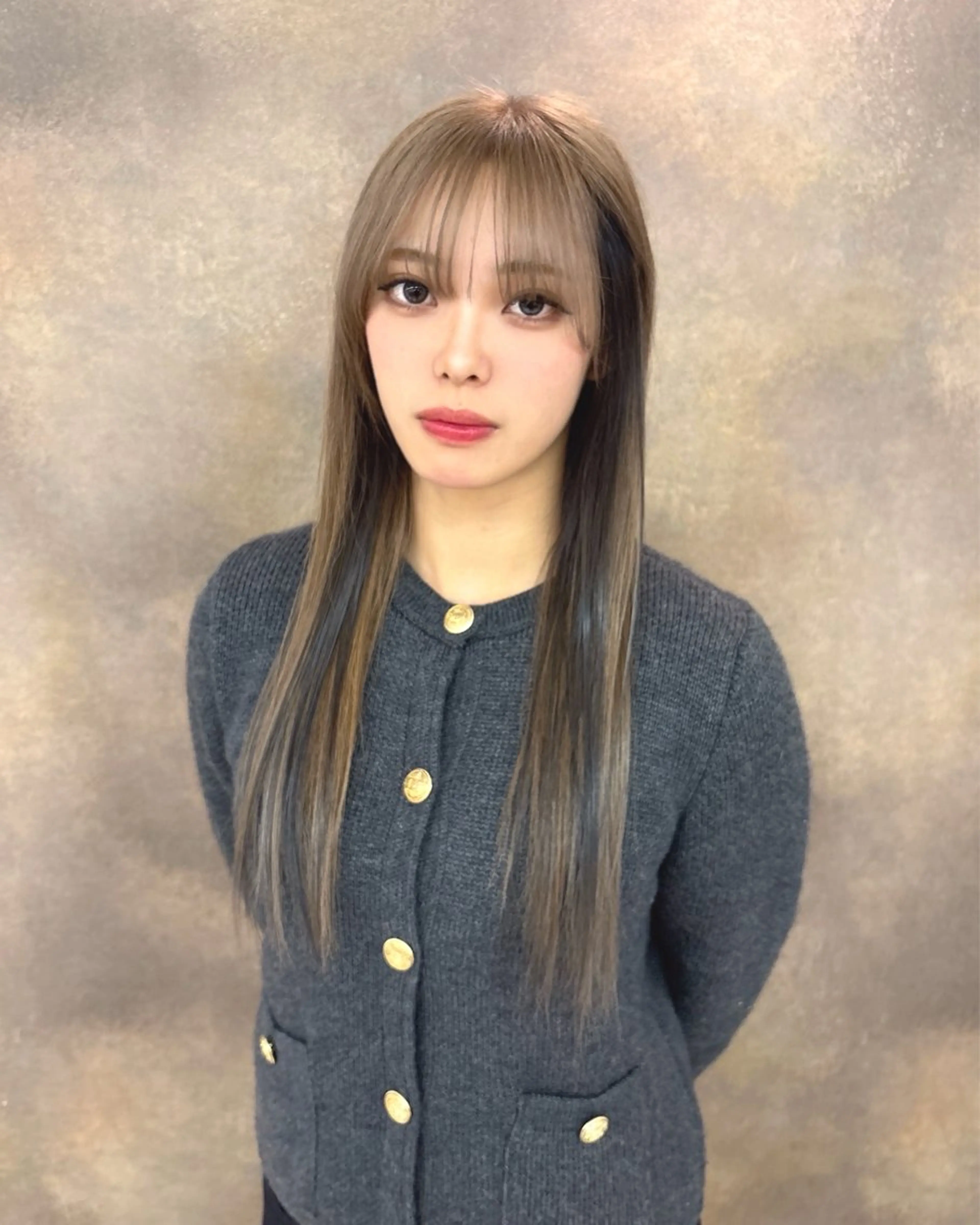 カラー ベージュカラー 黒髪 ミルクティーベージュ macheriebyhase所属・藤井 心音のヘアスタイル