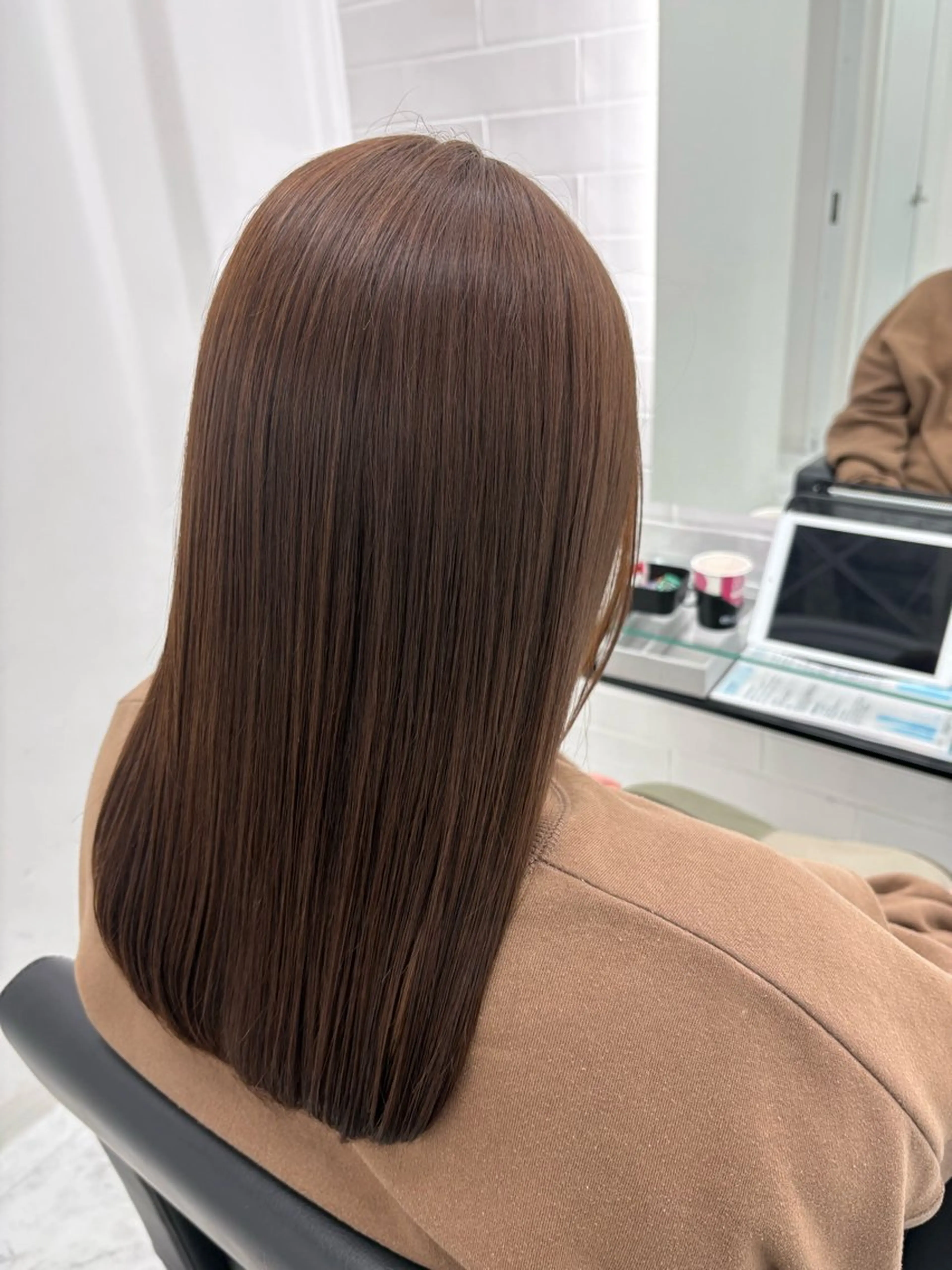 ミディアム カット ヘアカラー トリートメント 髪質改善サロン🫧 セキチサトのヘアスタイル