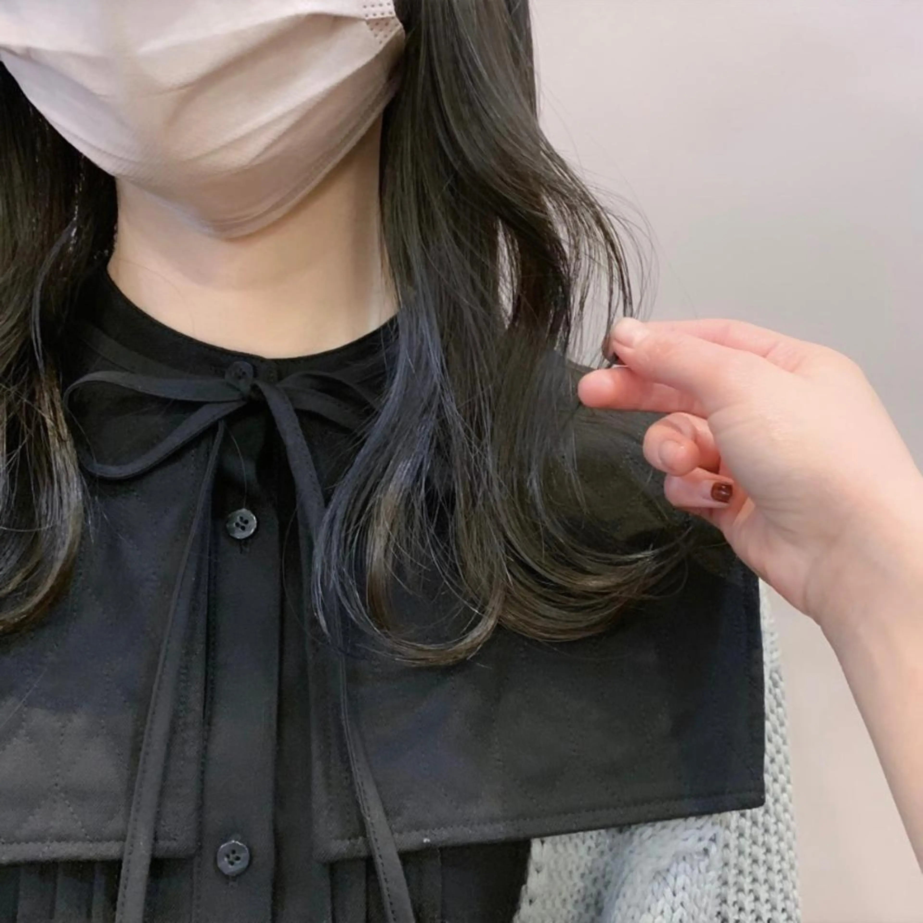 セミロング カラー パーマ ヘアアレンジ ブルーカラー ブルーグレー トリートメント カット ヘアカラー トリートメント 顔周りカット/アレン ジ/カラー小野寺紗良のヘアスタイル
