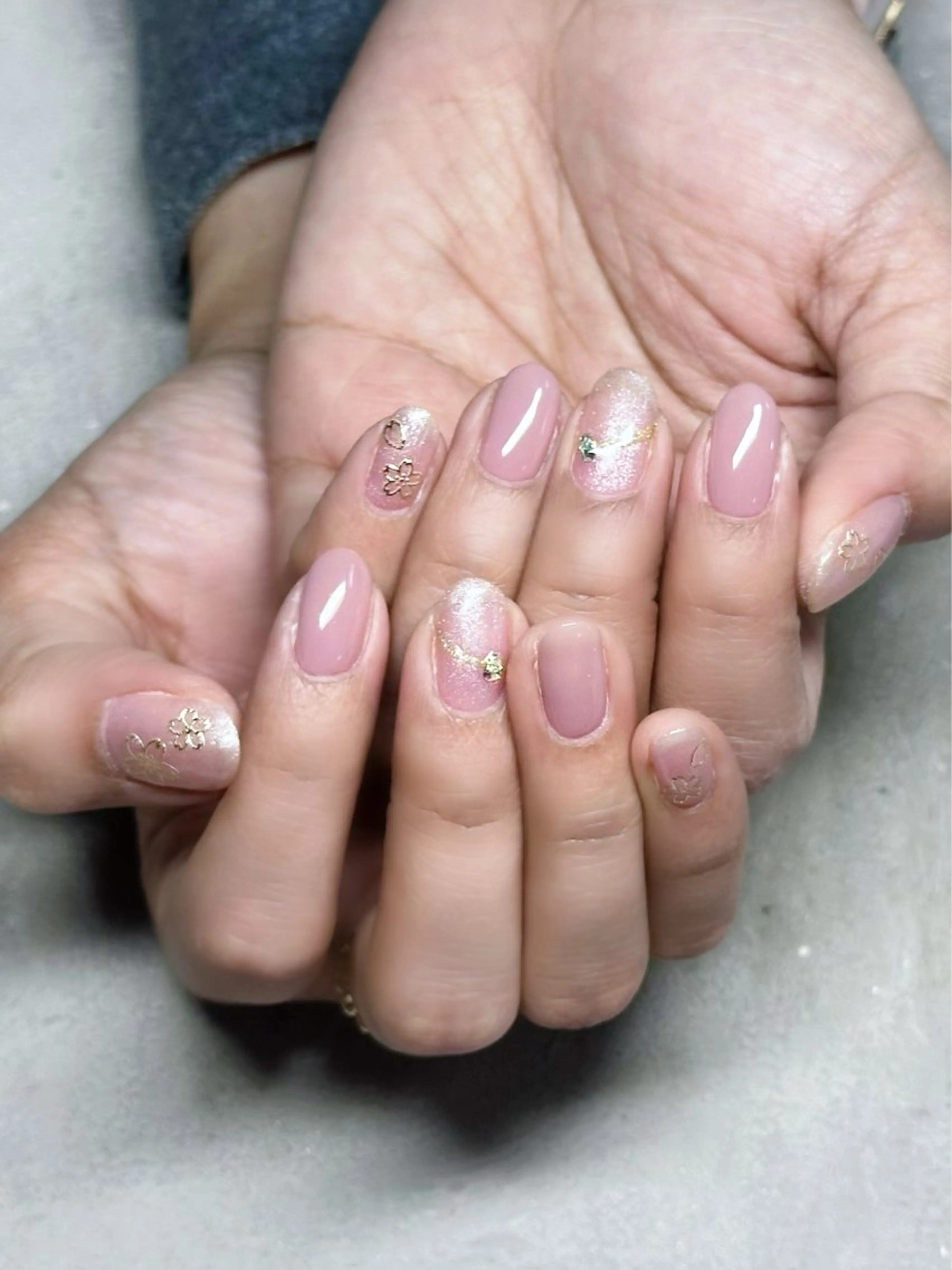 ネイル 桜ネイル 春ネイル ハンドネイル Éclat~エクラ~ Mizukiのネイルデザイン