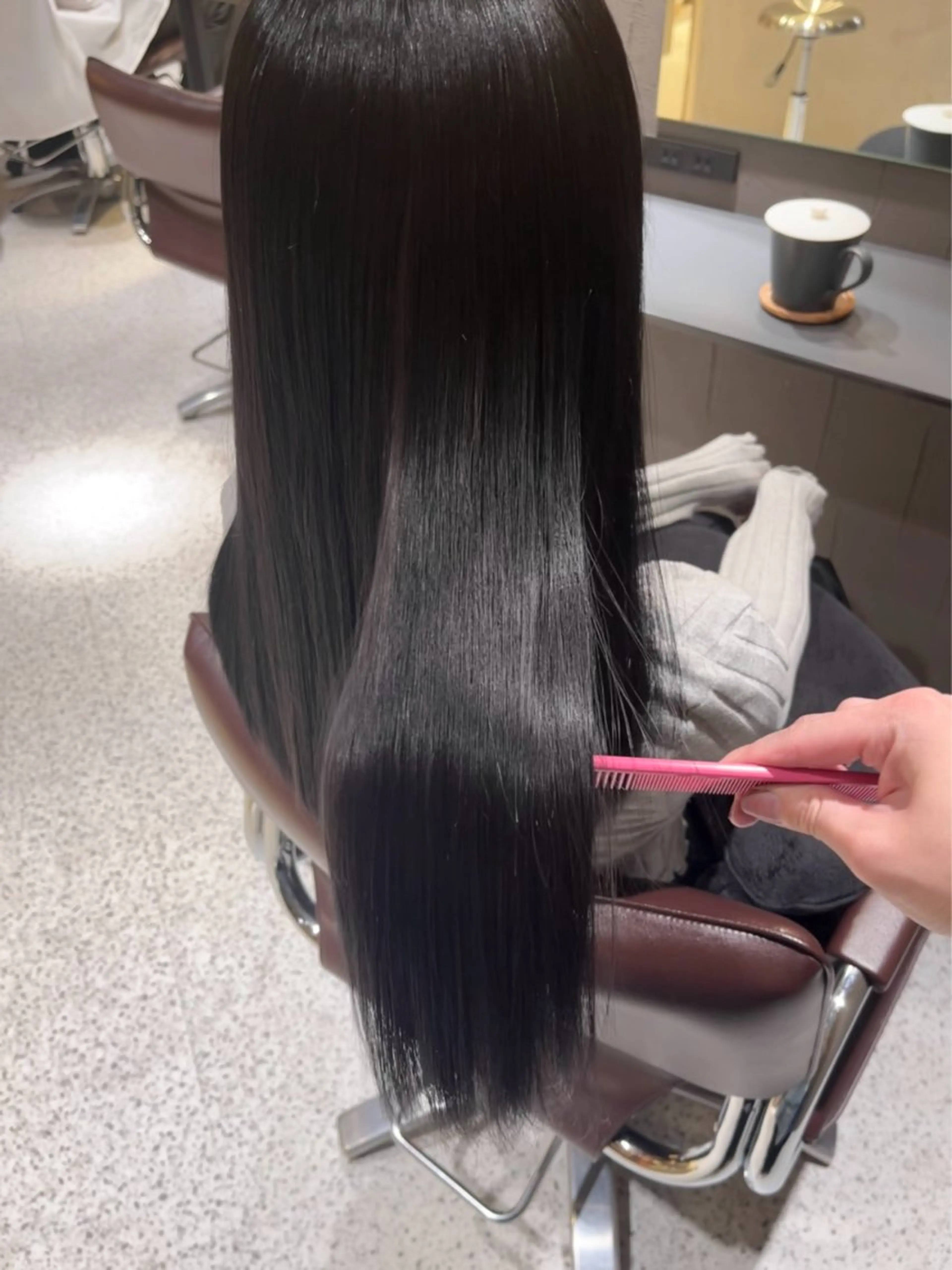 ロング カット 縮毛矯正 col sapporo所属・あざと可愛い💓 盛れる顔まわり/uiのヘアスタイル