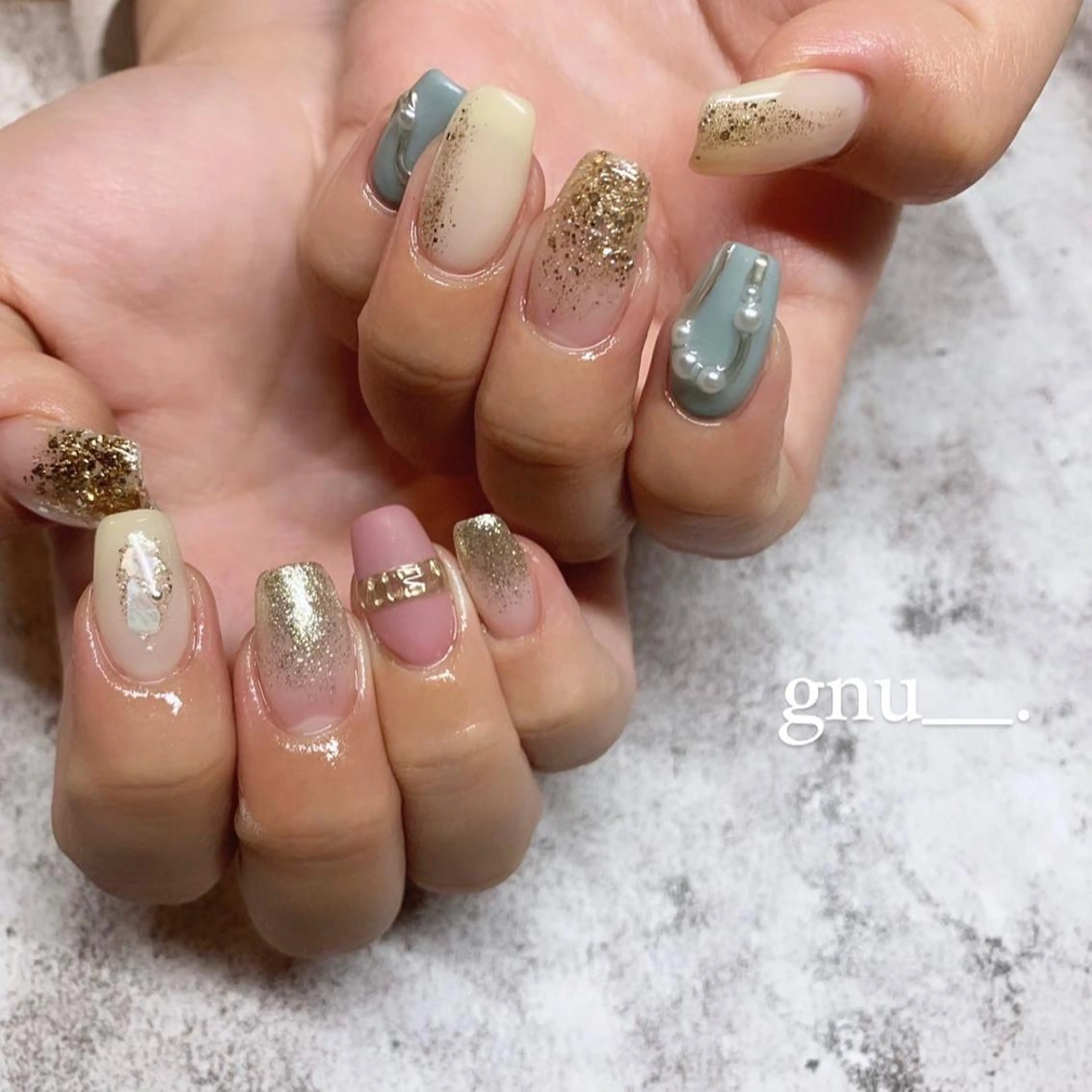 ネイル マットネイル 春ネイル ハンドネイル gnu__. nailのネイルデザイン