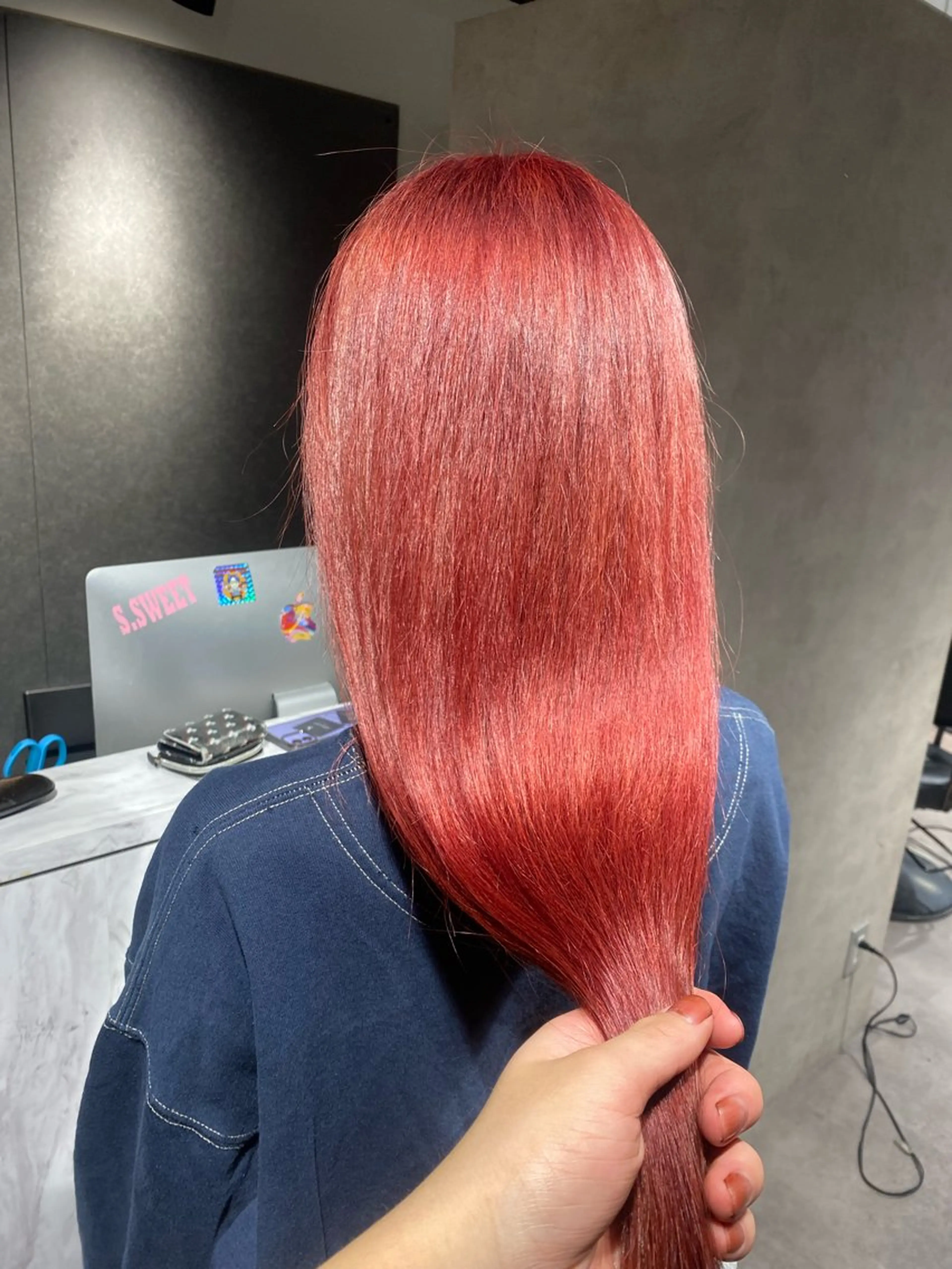 カラー ボルドーカラー カット ヘアカラー Seleneコウキ ブリーチ/ハイトーンのヘアスタイル