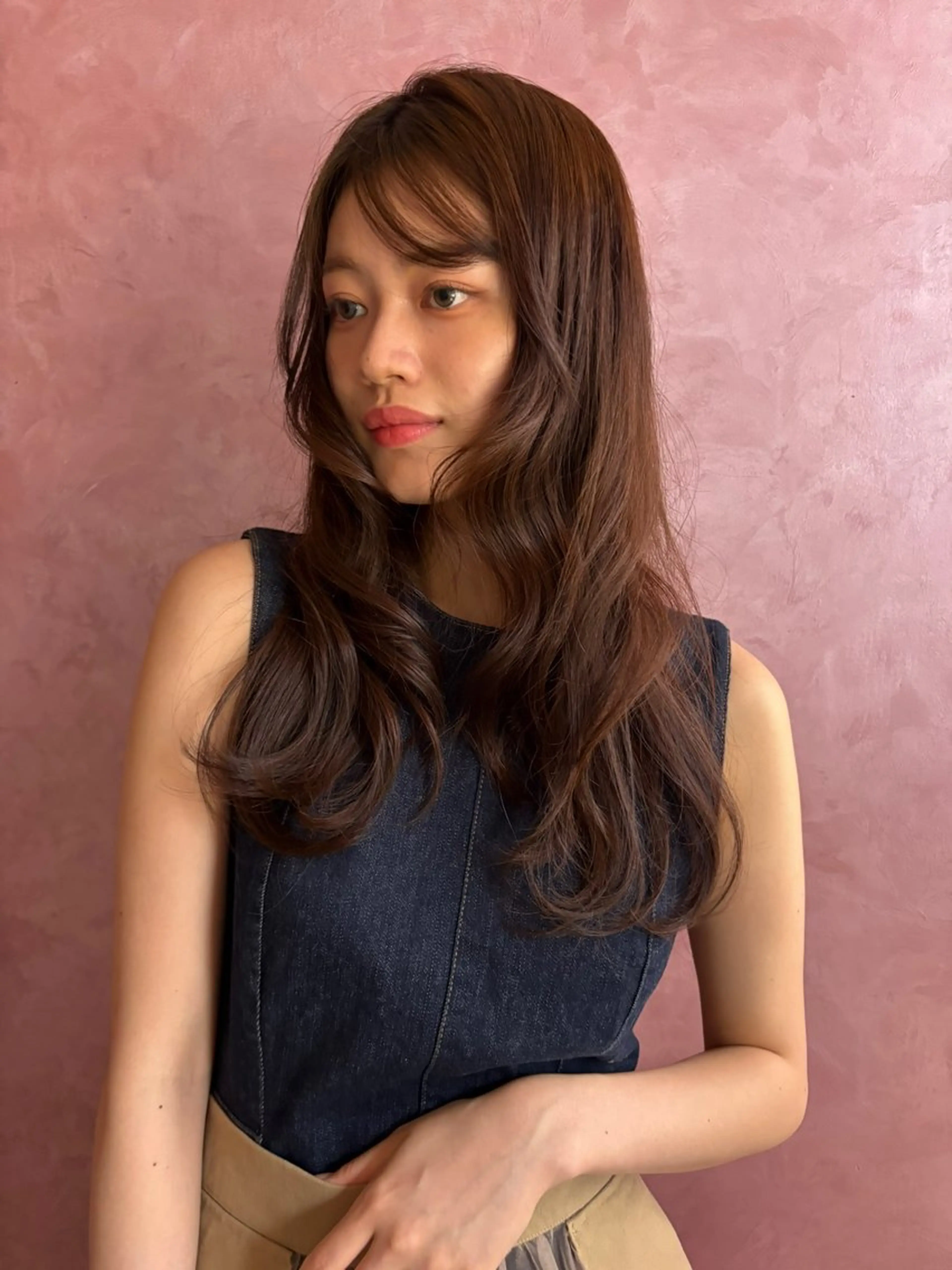 ロング ピンクラベンダー LOREN＋透明感 オリーブhirokoのヘアスタイル