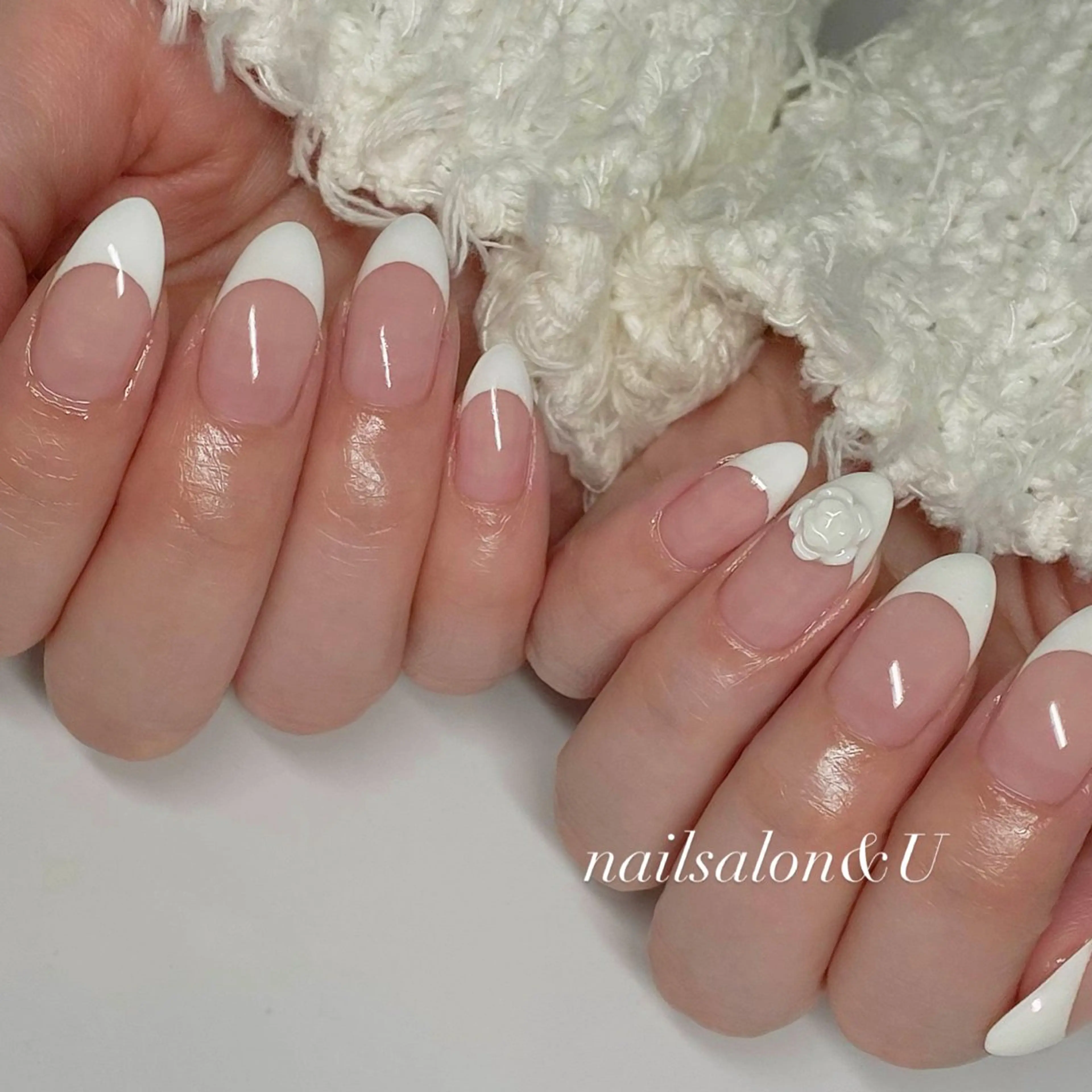 ネイル フレンチネイル シンプルネイル nailsalon&U新松戸店所属・&U新松戸 スカルプ パラジェルフィルインのネイルデザイン