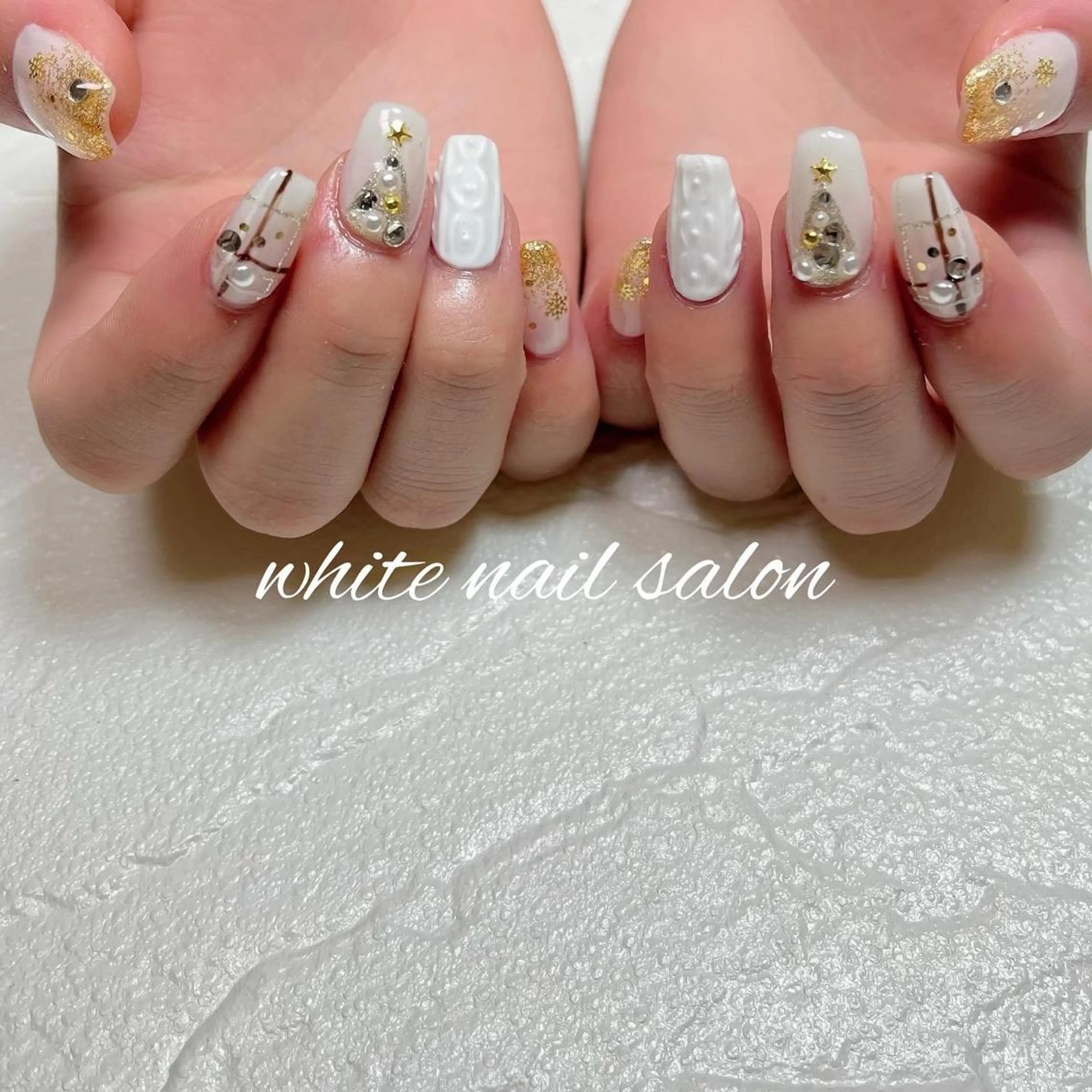 ネイル 長さ出し フットネイル ジェルネイル ハードジェル ラメ(グリッター) ハンドネイル white nail salonのネイルデザイン