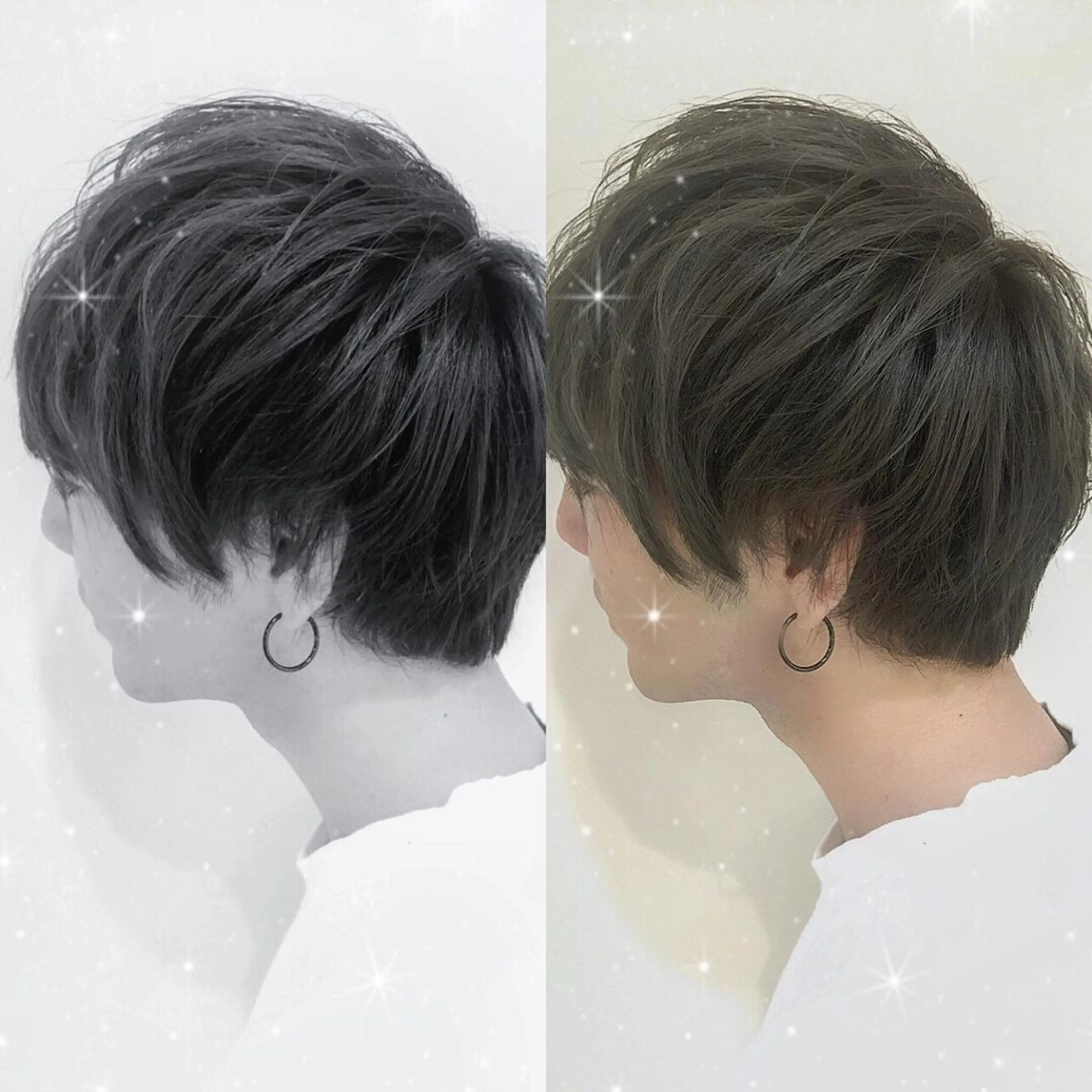 ショート カラー メンズ ウルフカット／吉村 桃子のヘアスタイル