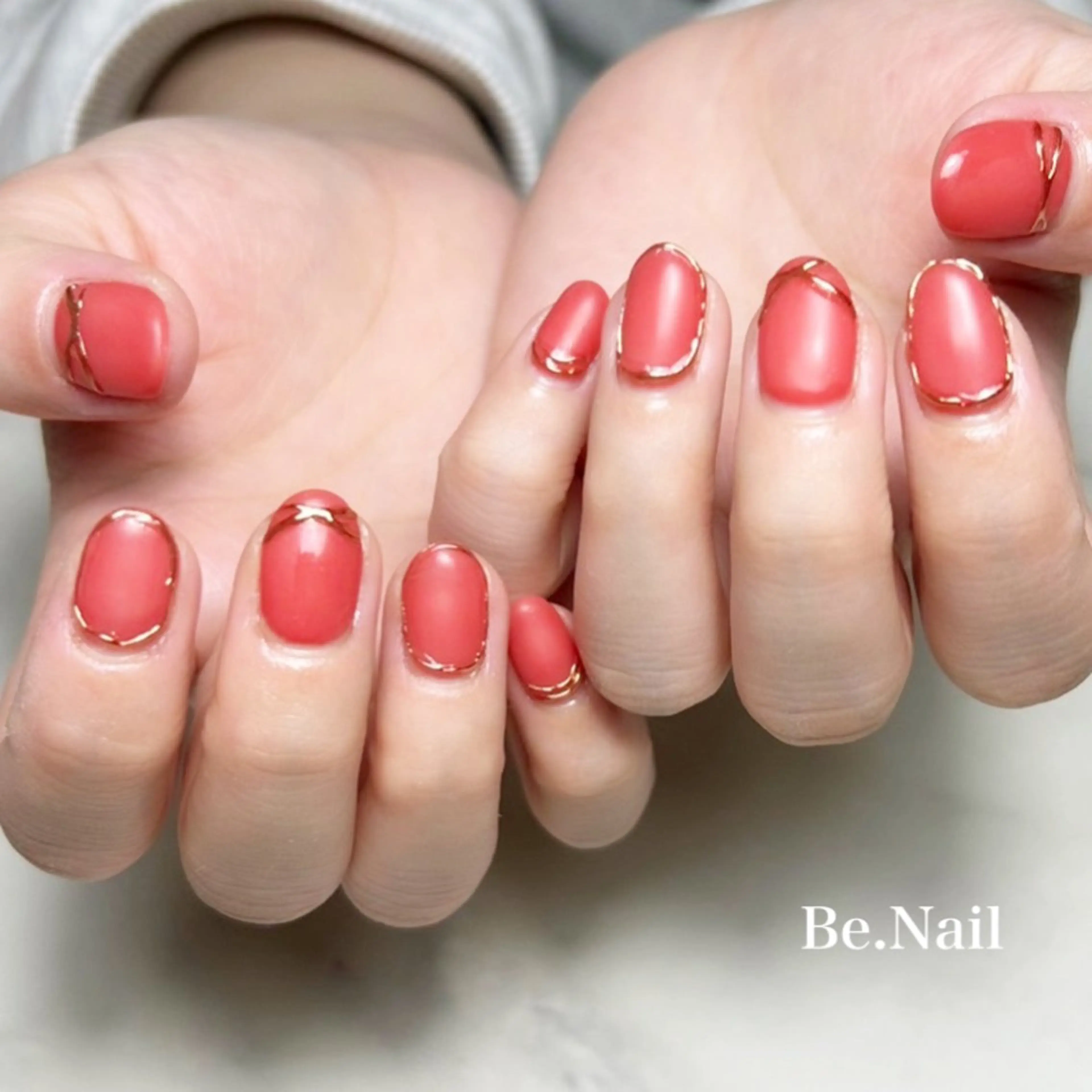 ネイル ジェルネイル ミラーネイル ワンカラーネイル シンプルネイル Be. Nailのネイルデザイン