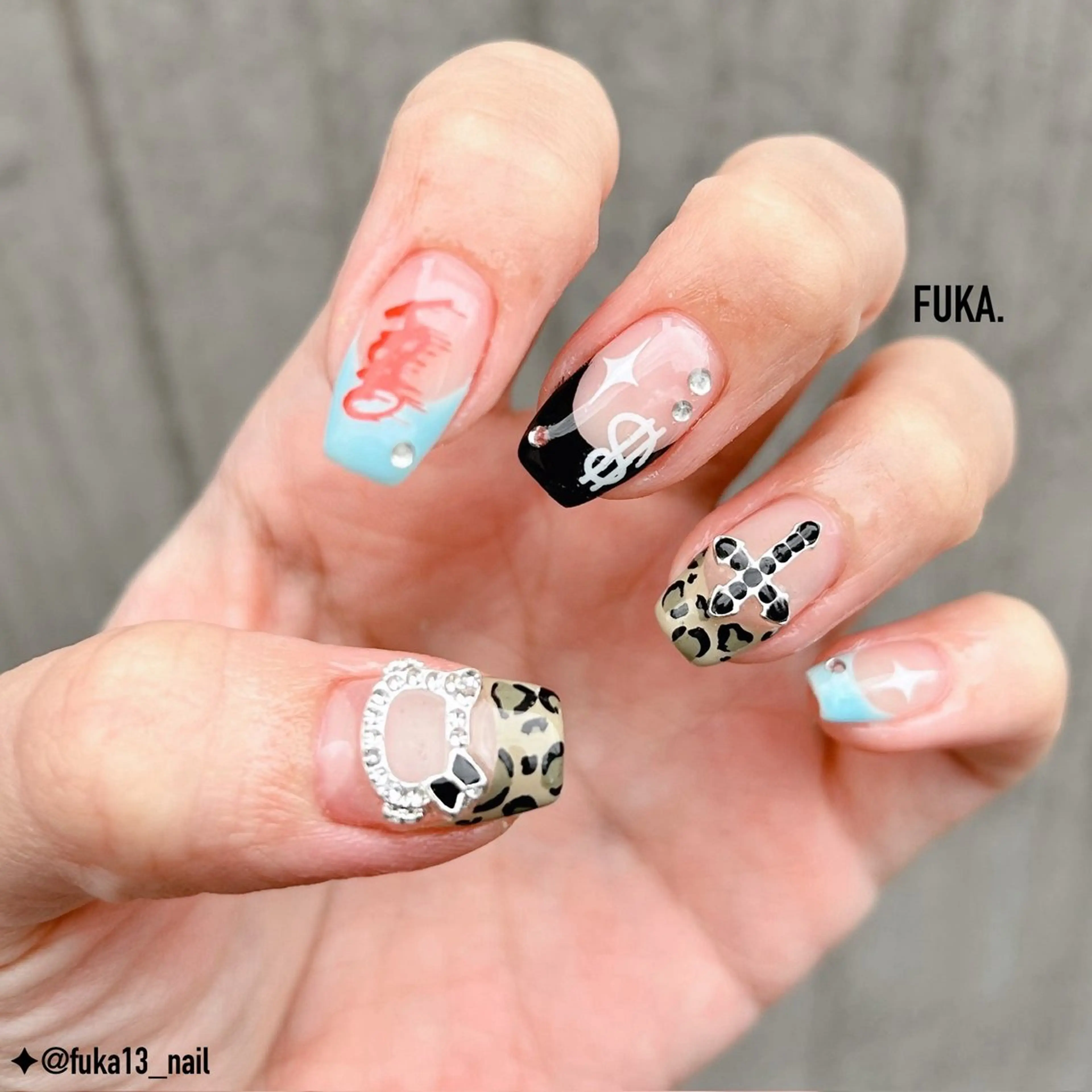 ネイル アニマル柄 フレンチネイル ハンドネイル ネイルサロンAnela【アネラ】所属・Nail♡Fuka. /2月予約受付中のネイルデザイン