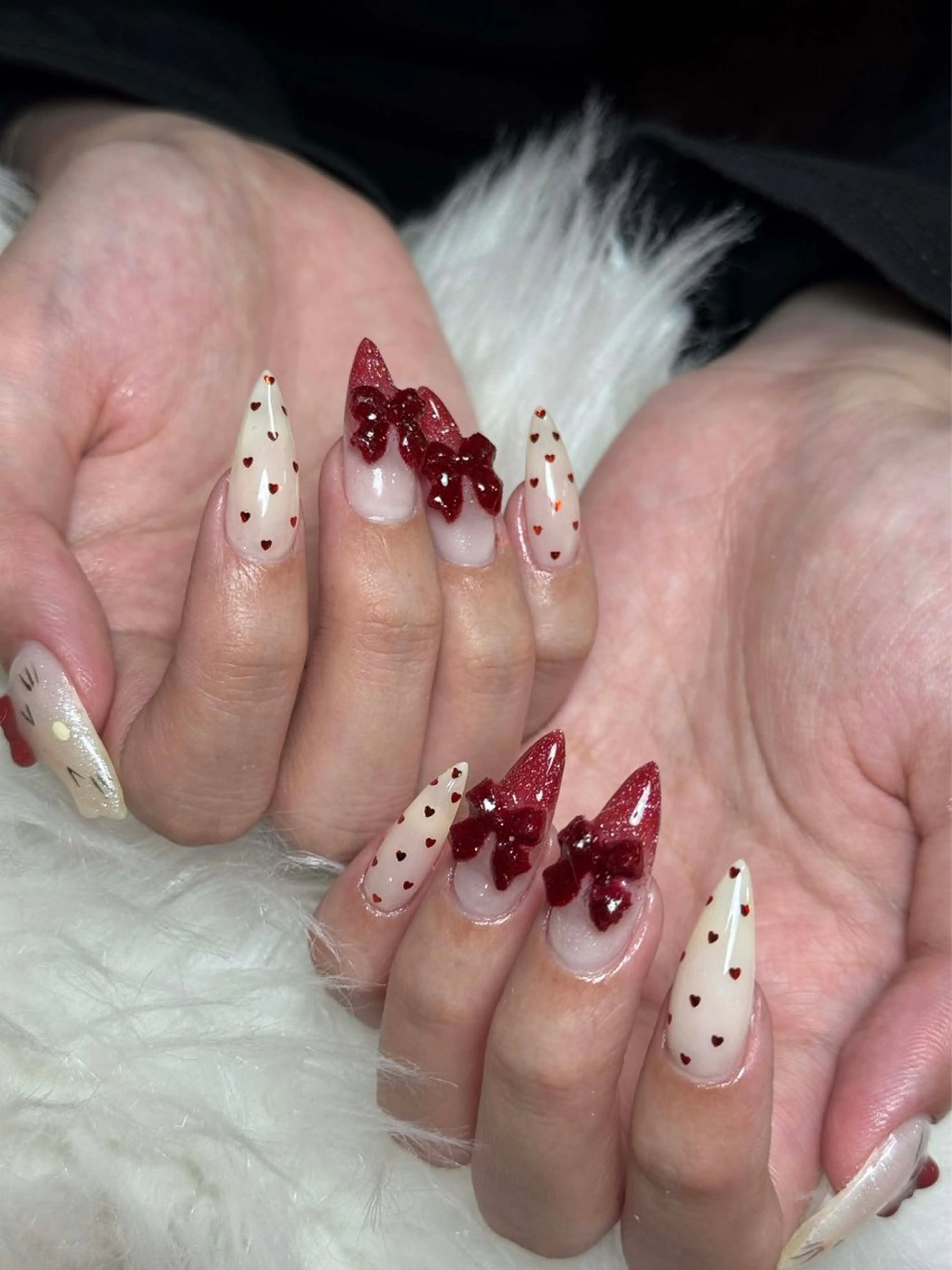 ネイル フレンチネイル ジェルネイル ガーリー 韓国ネイル ロングネイル ハンドネイル NieNail Nezukoのネイルデザイン