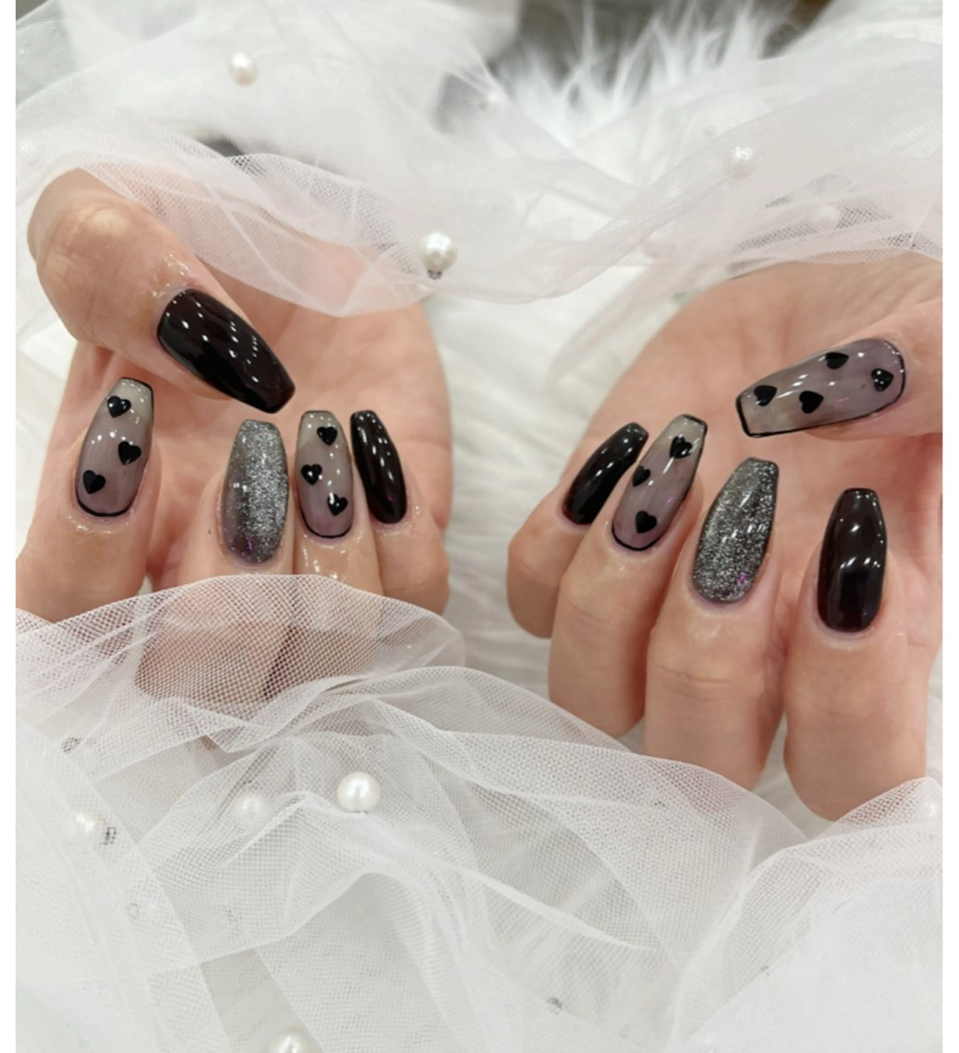 ネイル 長さ出し フットネイル ジェルネイル 韓国ネイル マグネットネイル #Amin所属・#Amin nail salonのネイルデザイン