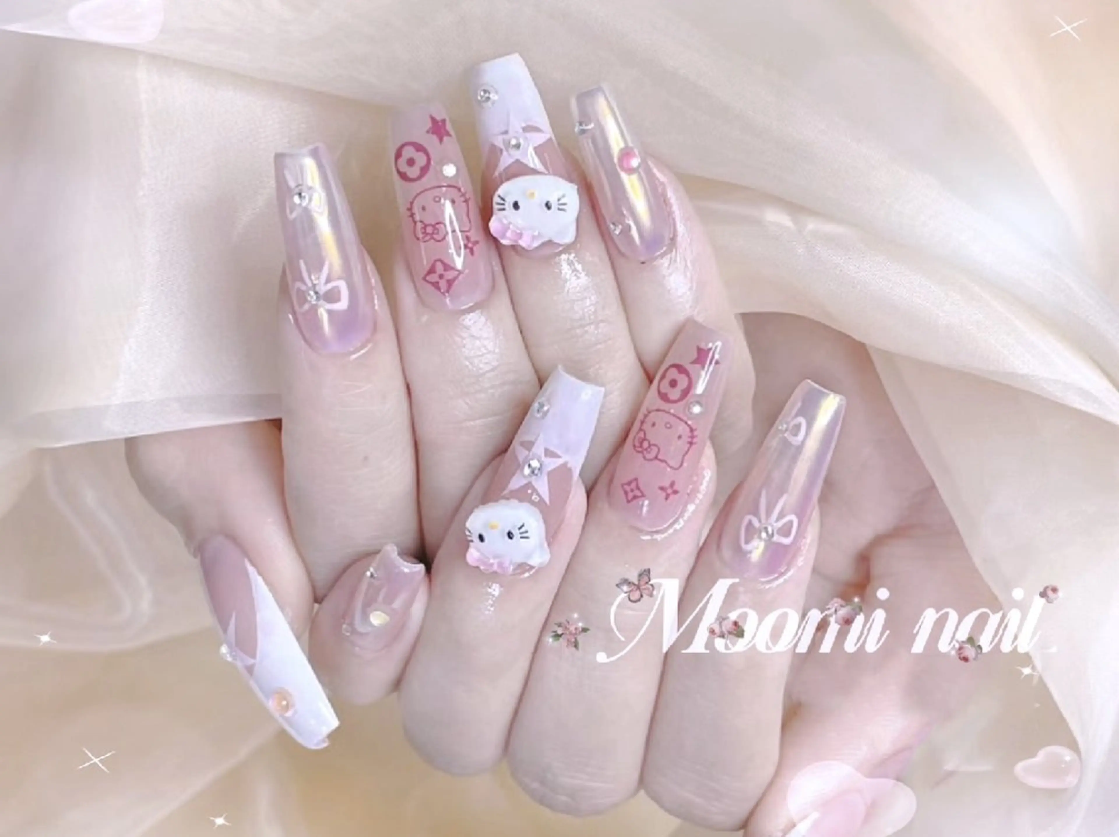 ネイル アートネイル 成人式 長さ出し フットネイル フレンチネイル moomi nail スカルプ専門のネイルデザイン