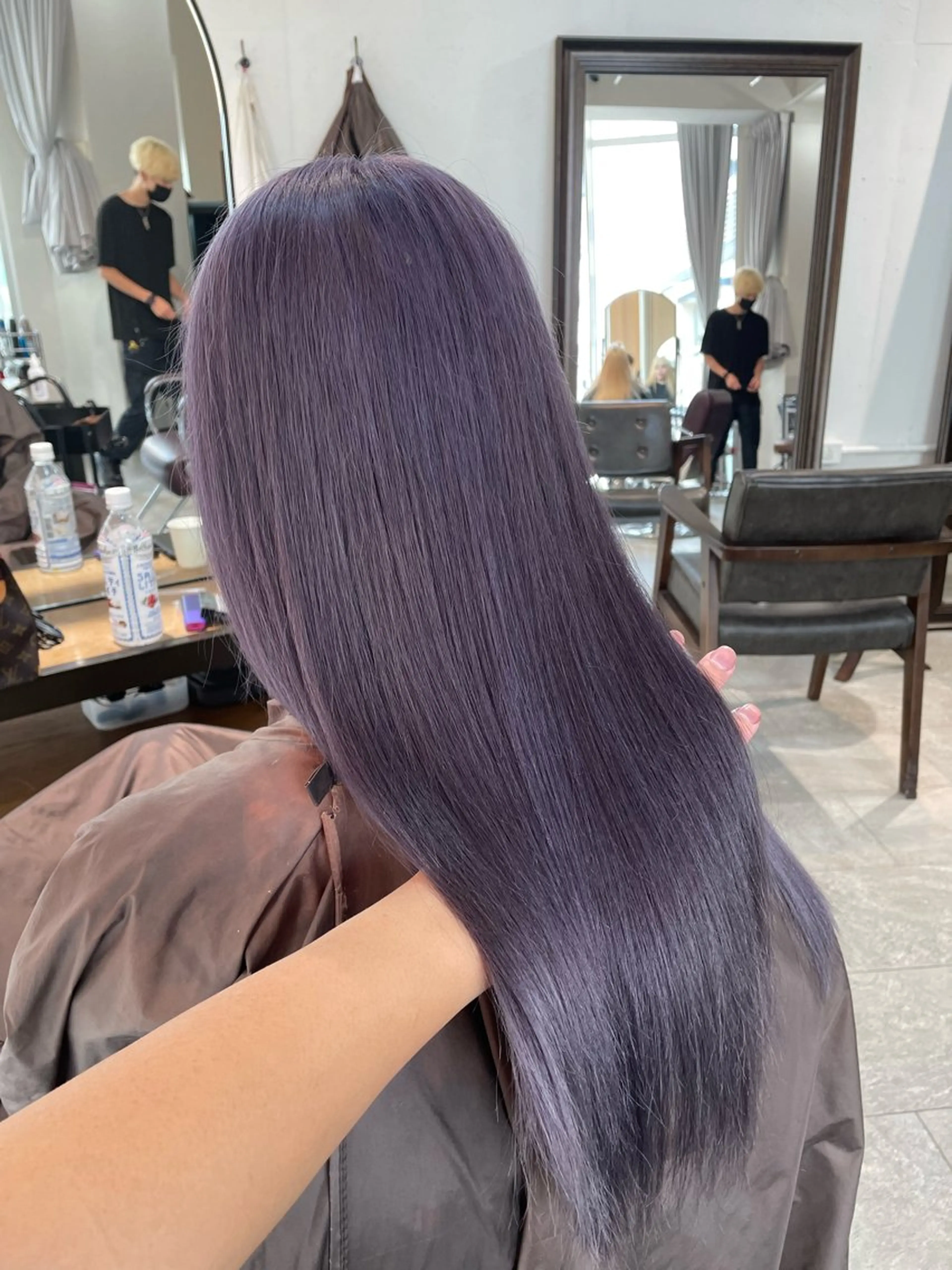 ミディアム カラー パーマ ヘアアレンジ メンズ ブリーチカラー🤍 颯馬🐈‍⬛のヘアスタイル