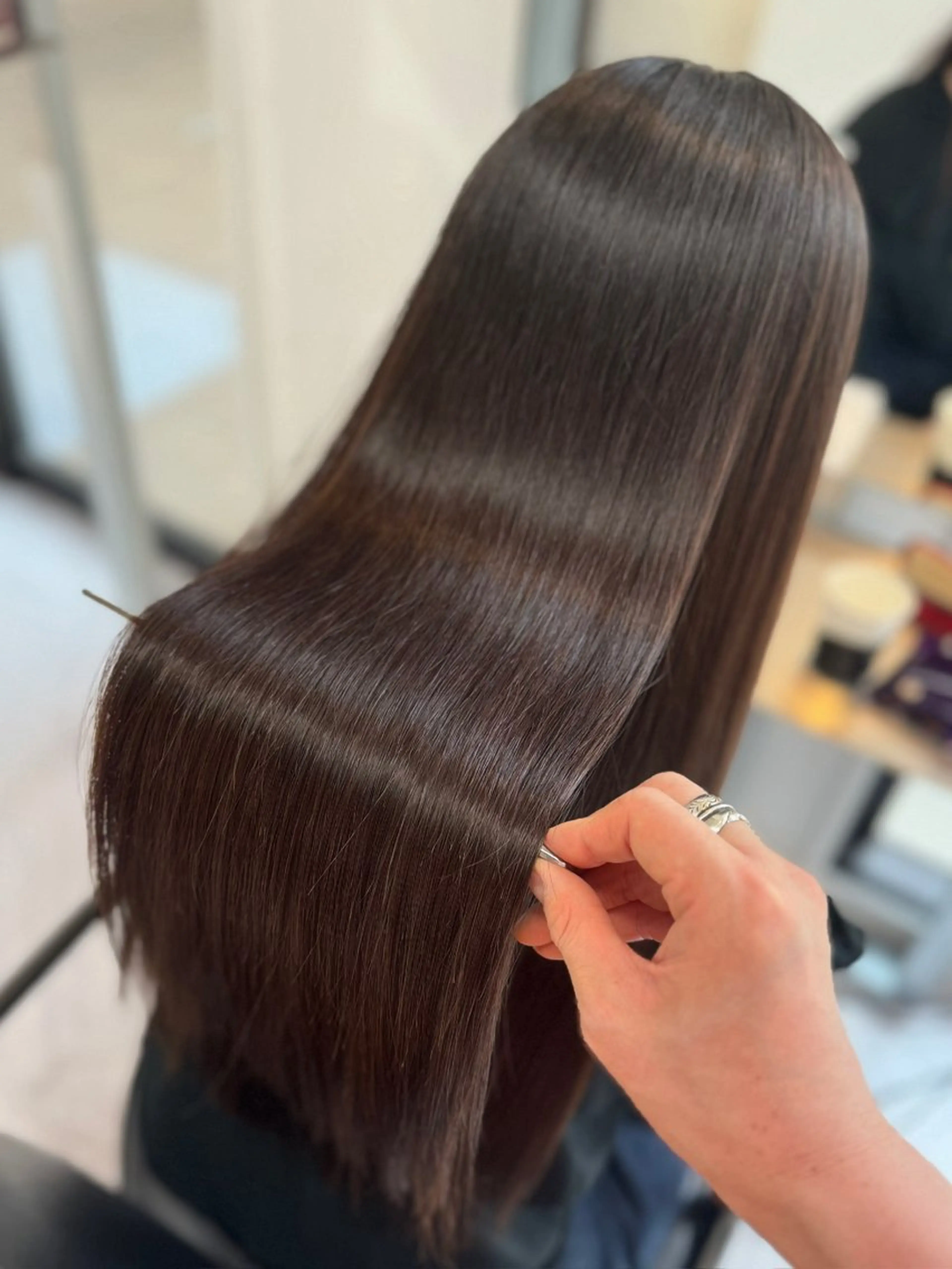 ロング カット 縮毛矯正 トリートメント 野口聖矢/縮毛矯正 髪質改善/ViVIEのヘアスタイル