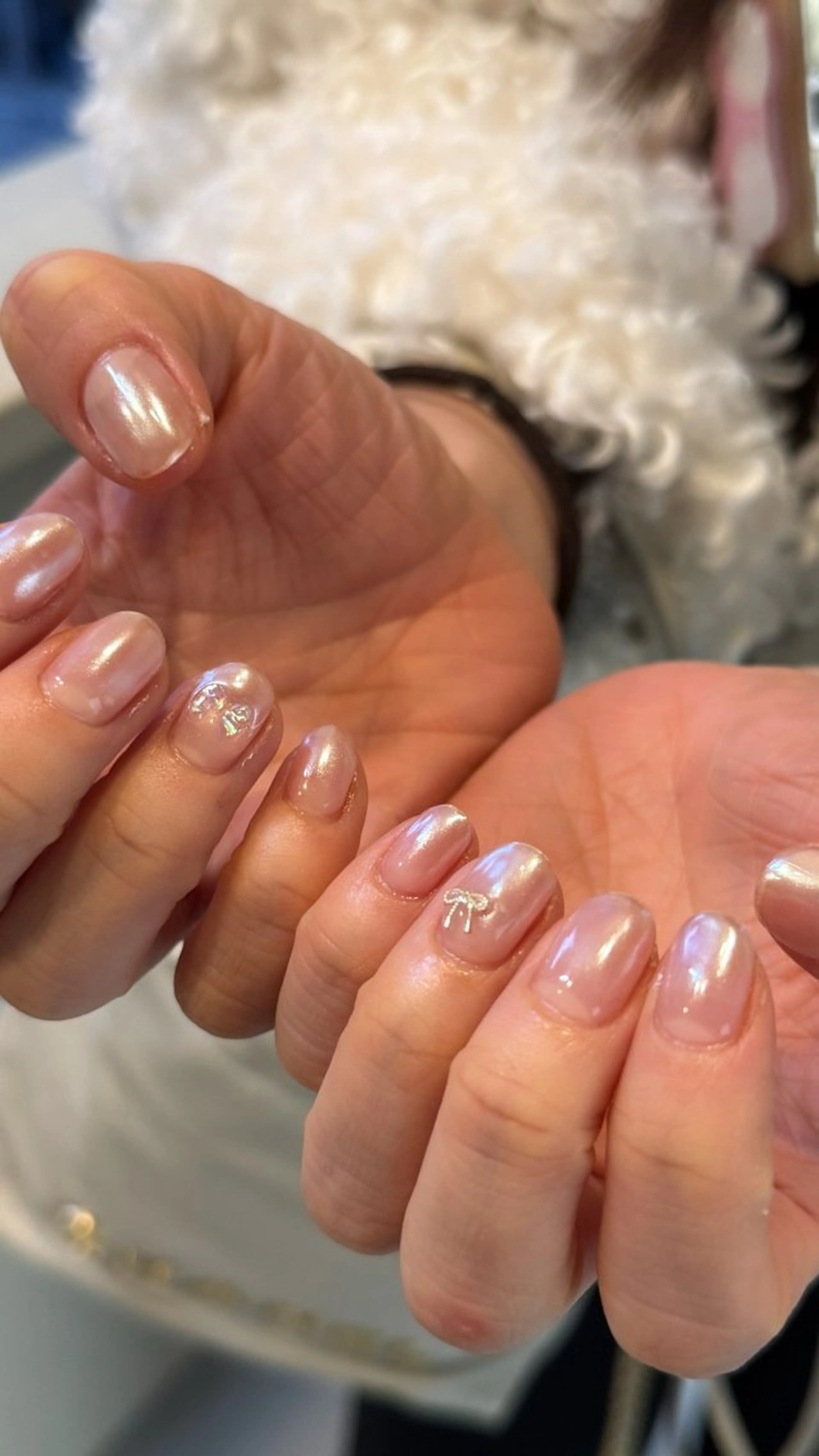 ネイル アートネイル グラデーション 氷ネイル・うるうるネイル ミラーネイル ハンドネイル 五百路 蛍来のネイルデザイン
