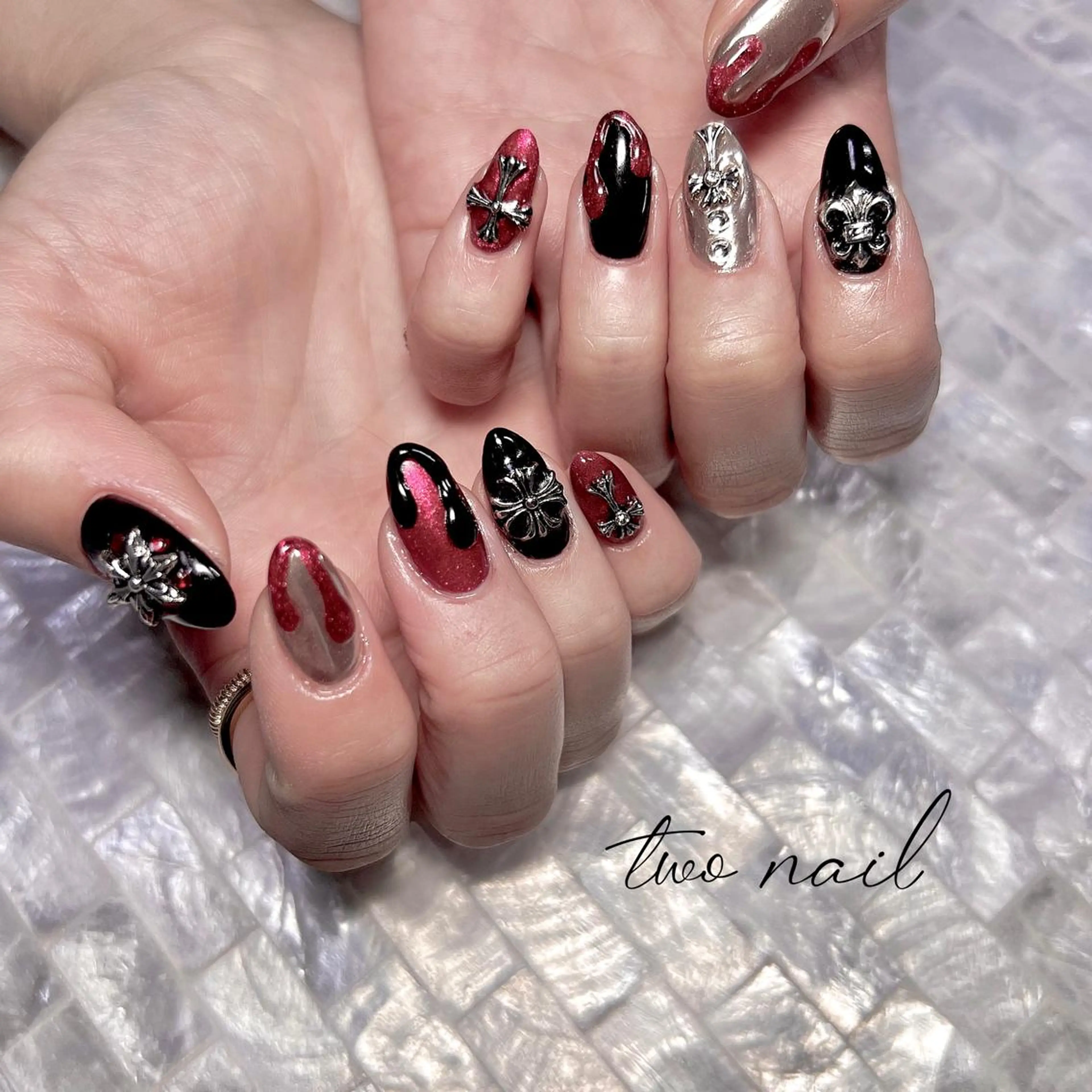 ネイル アートネイル フットネイル ハート 持ち込み ニュアンスネイル ハンドネイル two nailのネイルデザイン