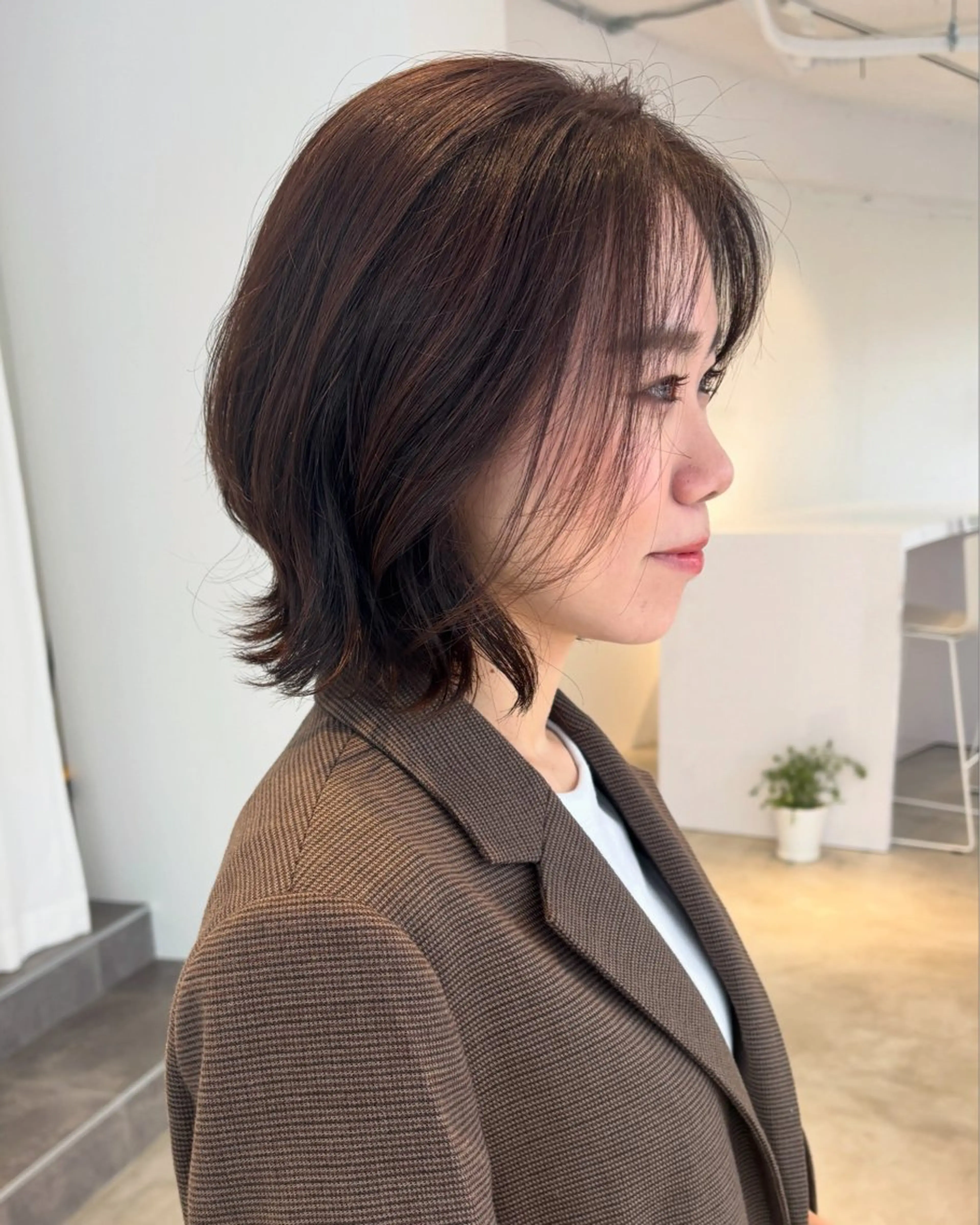 ミディアム カラー ミディアムパーマ ケアカラー グレージュ カット ヘッドスパ 薬院浄水通/ショート /ボブ/rukaのヘアスタイル