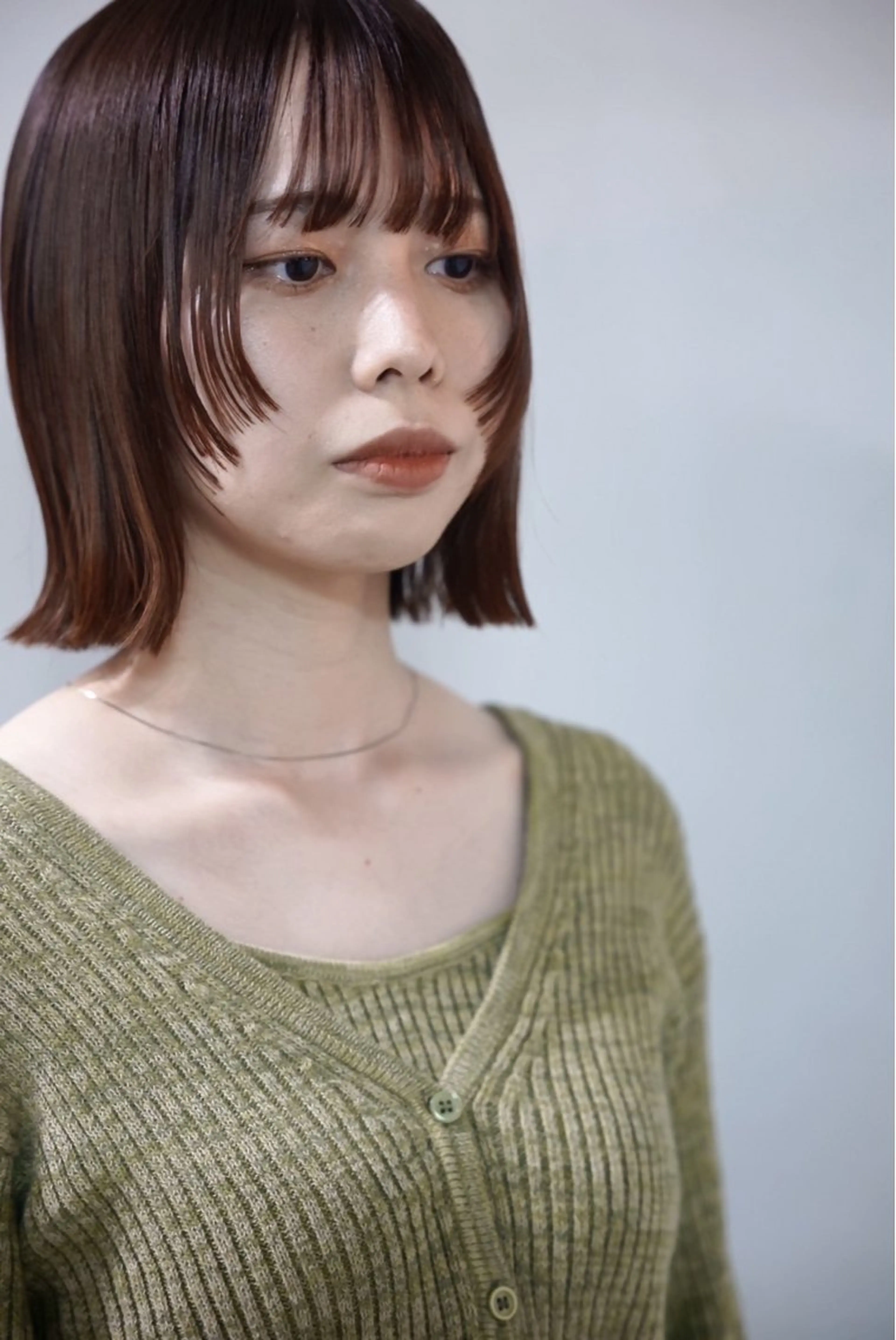 ミディアム カラー ブラウンカラー オレンジ レッドカラー レイヤーカット カット ヘアカラー トリートメント 前川 華恋 / room3のヘアスタイル