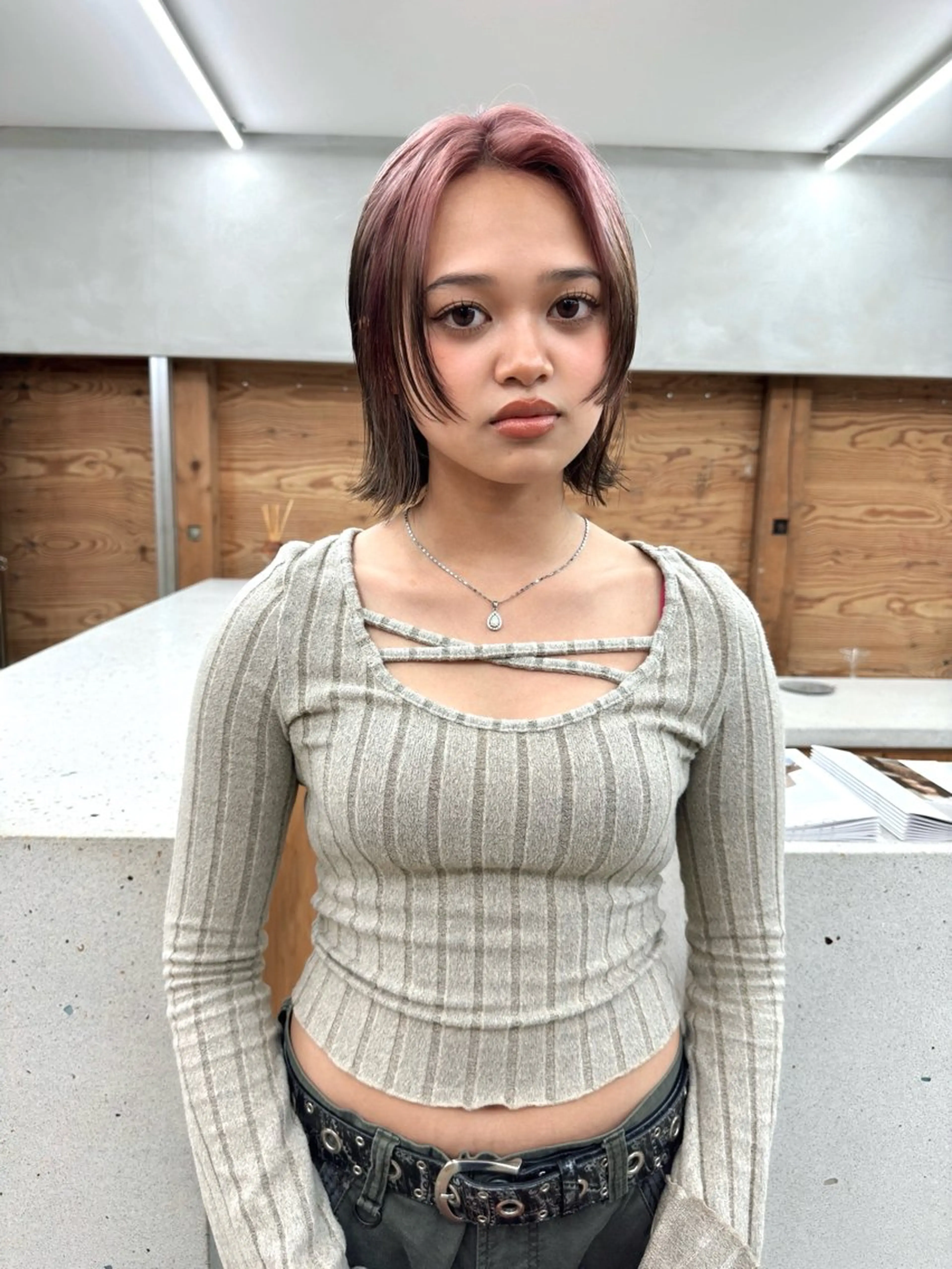 ショート カラー ブラウンカラー ハイトーンカラー ピンクカラー 似合わせカット カット ヘアカラー トリートメント デザイン/ブリーチ Kaito🐩/栄のヘアスタイル