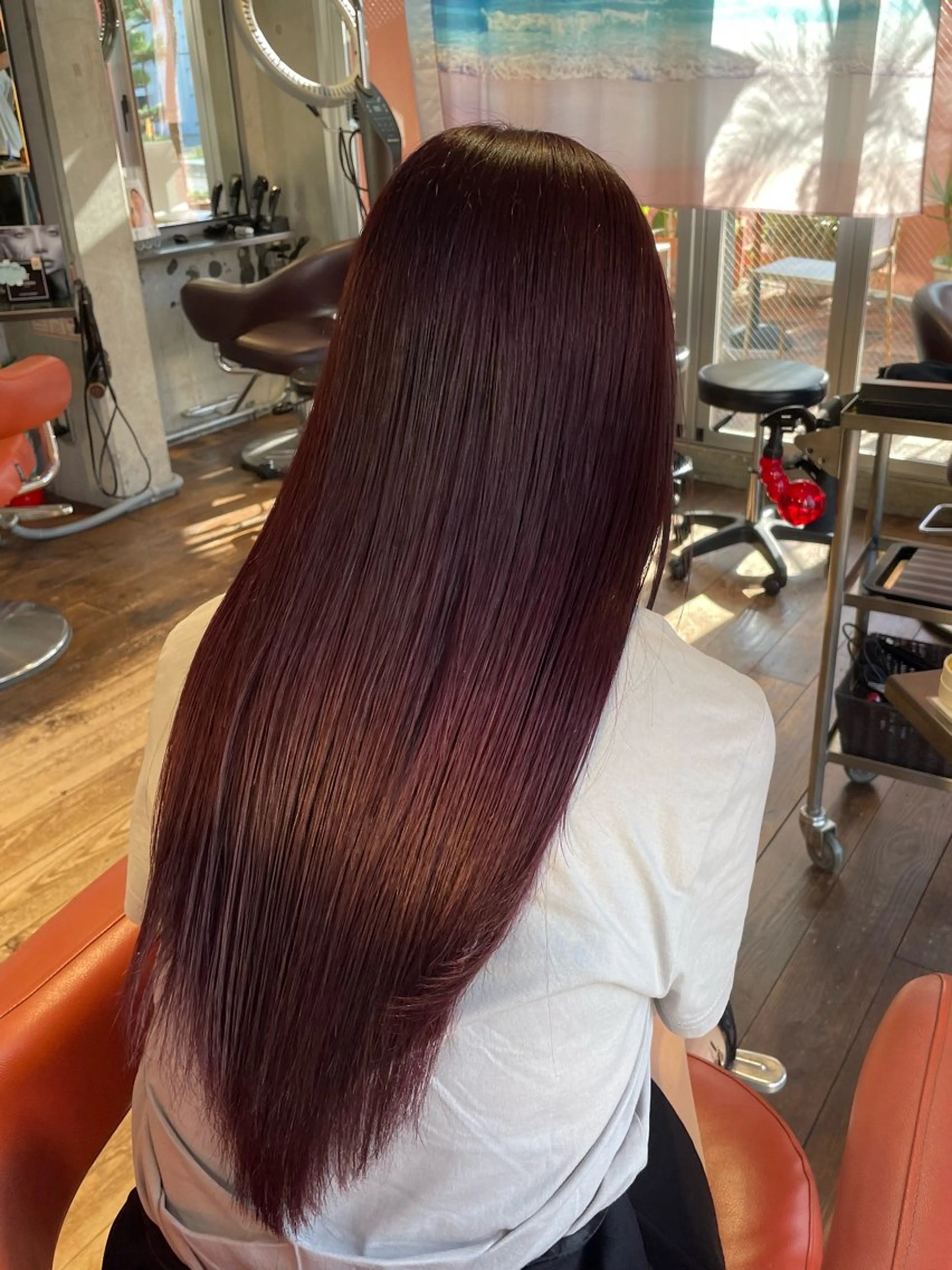 ロング カラー ダブルカラー レッドカラー ヘアカラー 髪質改善/縮毛矯正/ 艶カラーASAYAのヘアスタイル