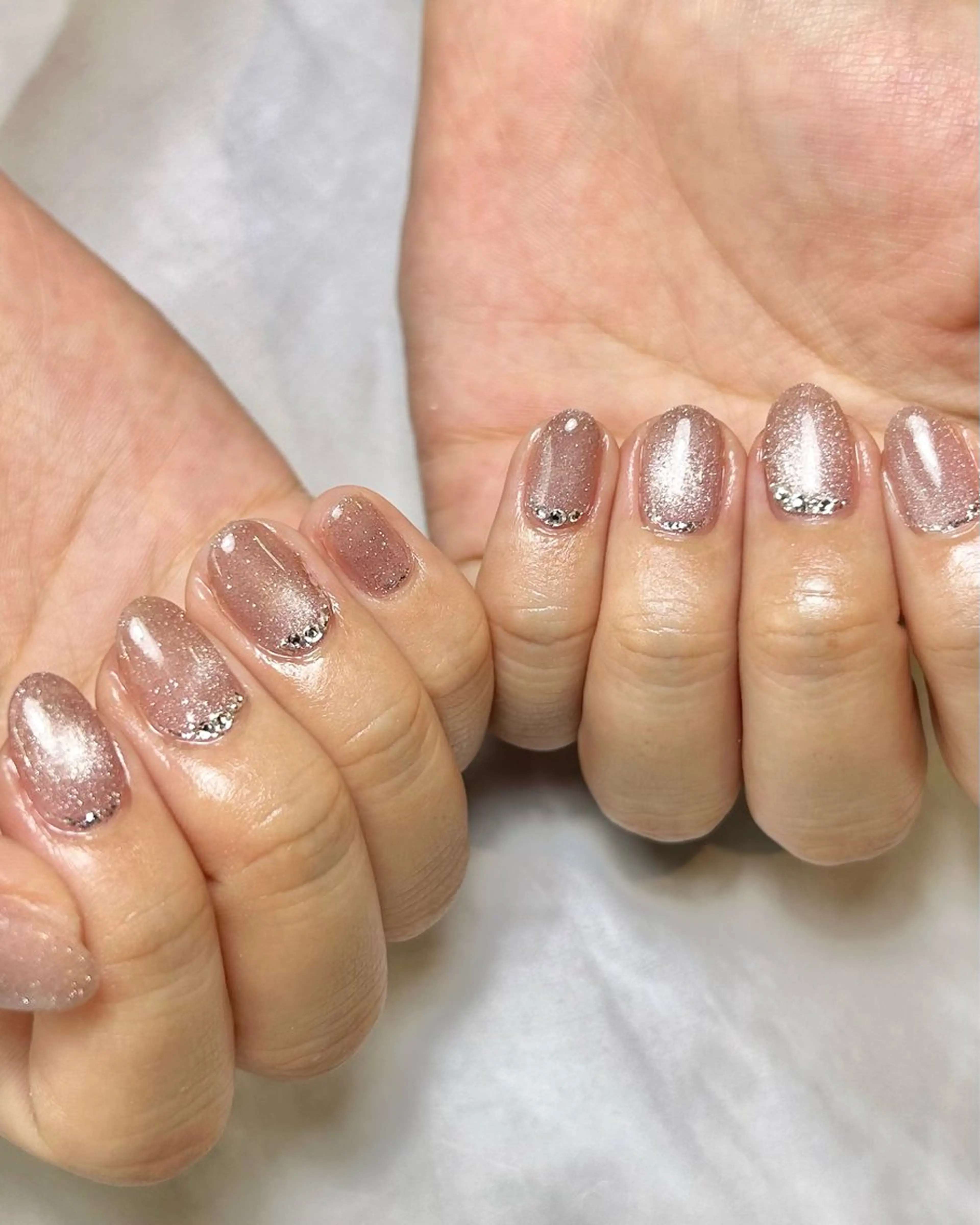 ネイル 持ち込み ピンク ピンクベージュ ハンドネイル Reflection marikoのネイルデザイン