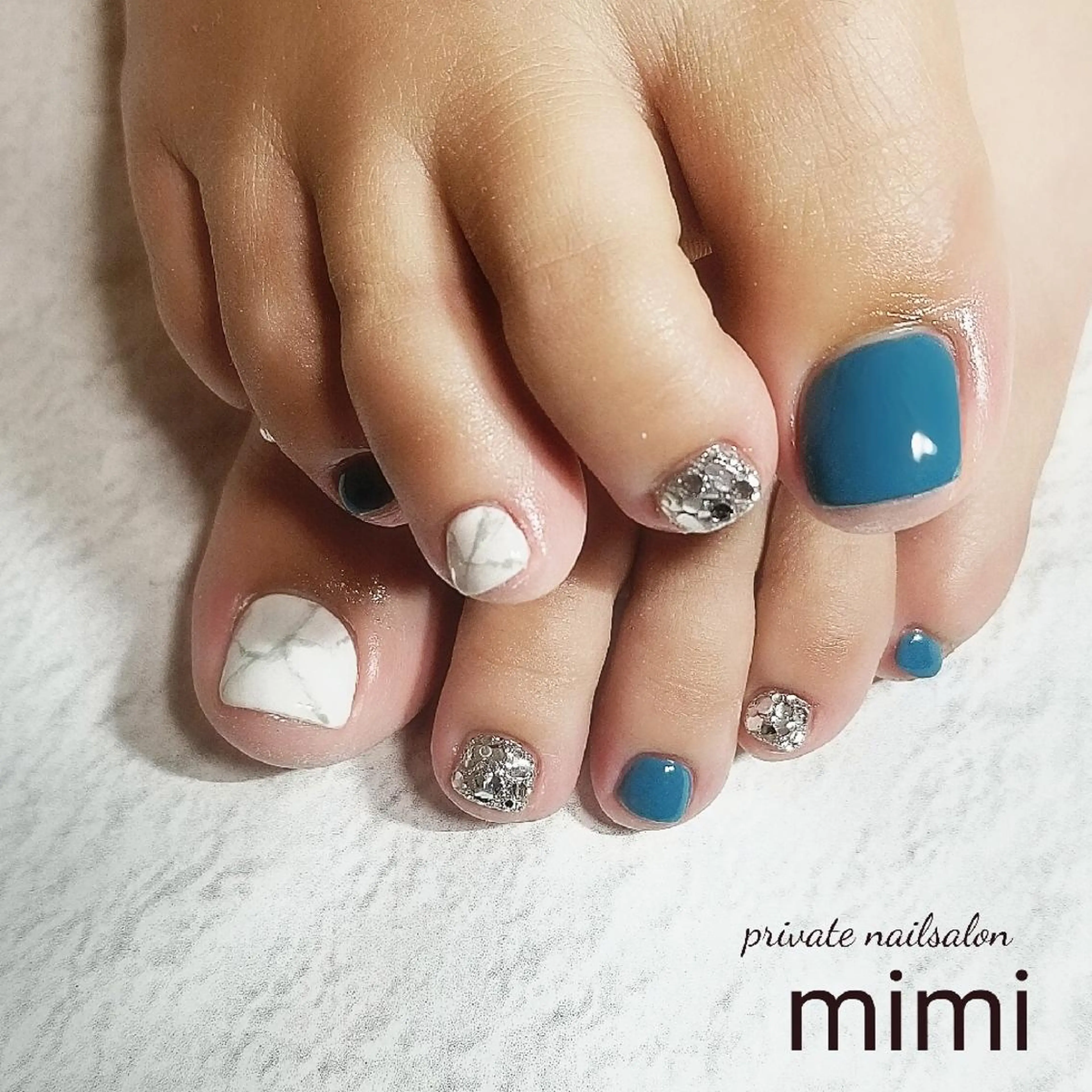 ネイル 大理石ネイル(マーブル) フットネイル 博多ネイル ｍｉｍｉのネイルデザイン