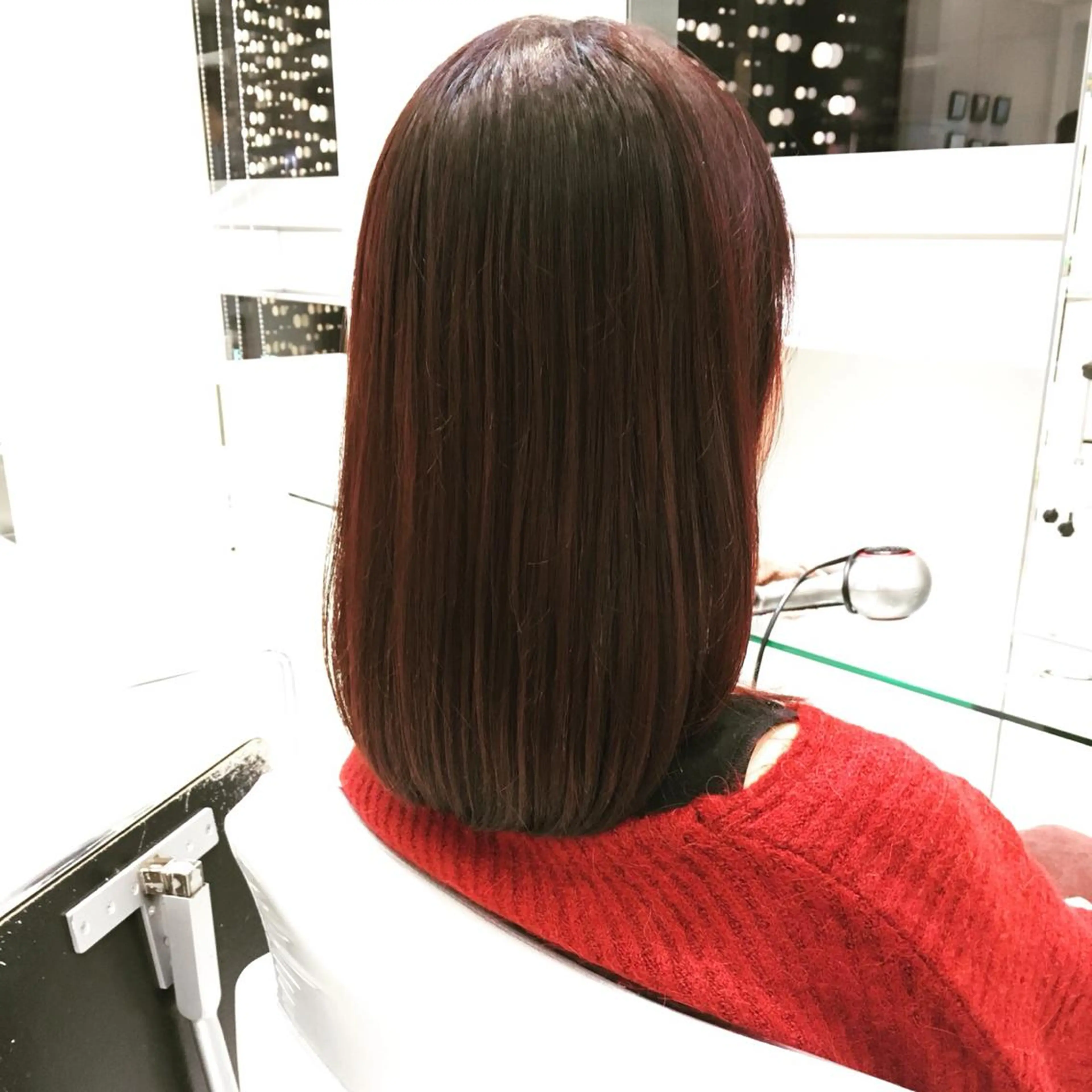 セミロング カラー イルミナカラー レッドカラー カット ヘアカラー トリートメント 縮毛矯正/髪質改善 /ブリーチ/東陽町✨のヘアスタイル