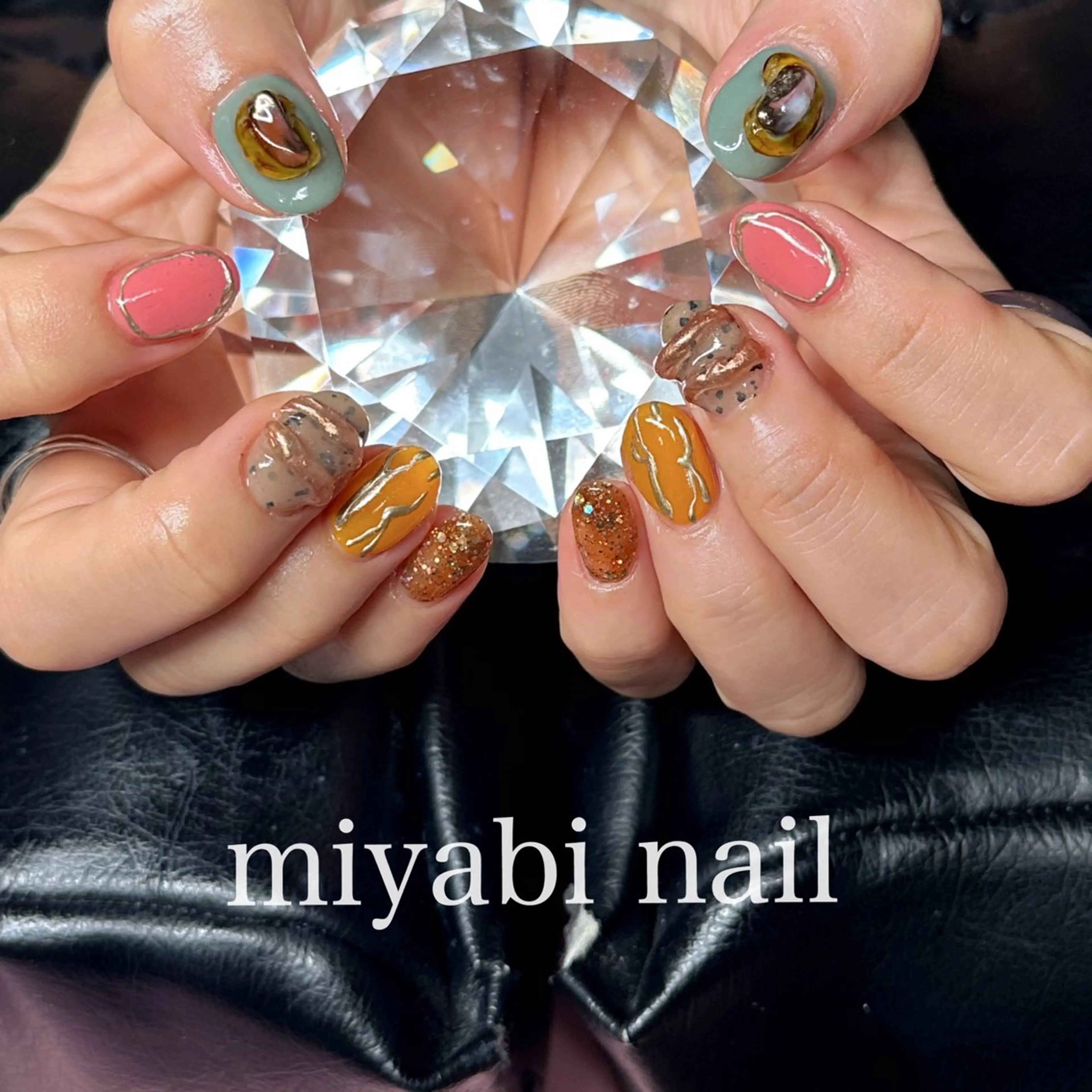 ネイル アートネイル ジェルネイル 持ち込み ハンドネイル miyabi nail 桂川駅近くのネイルデザイン
