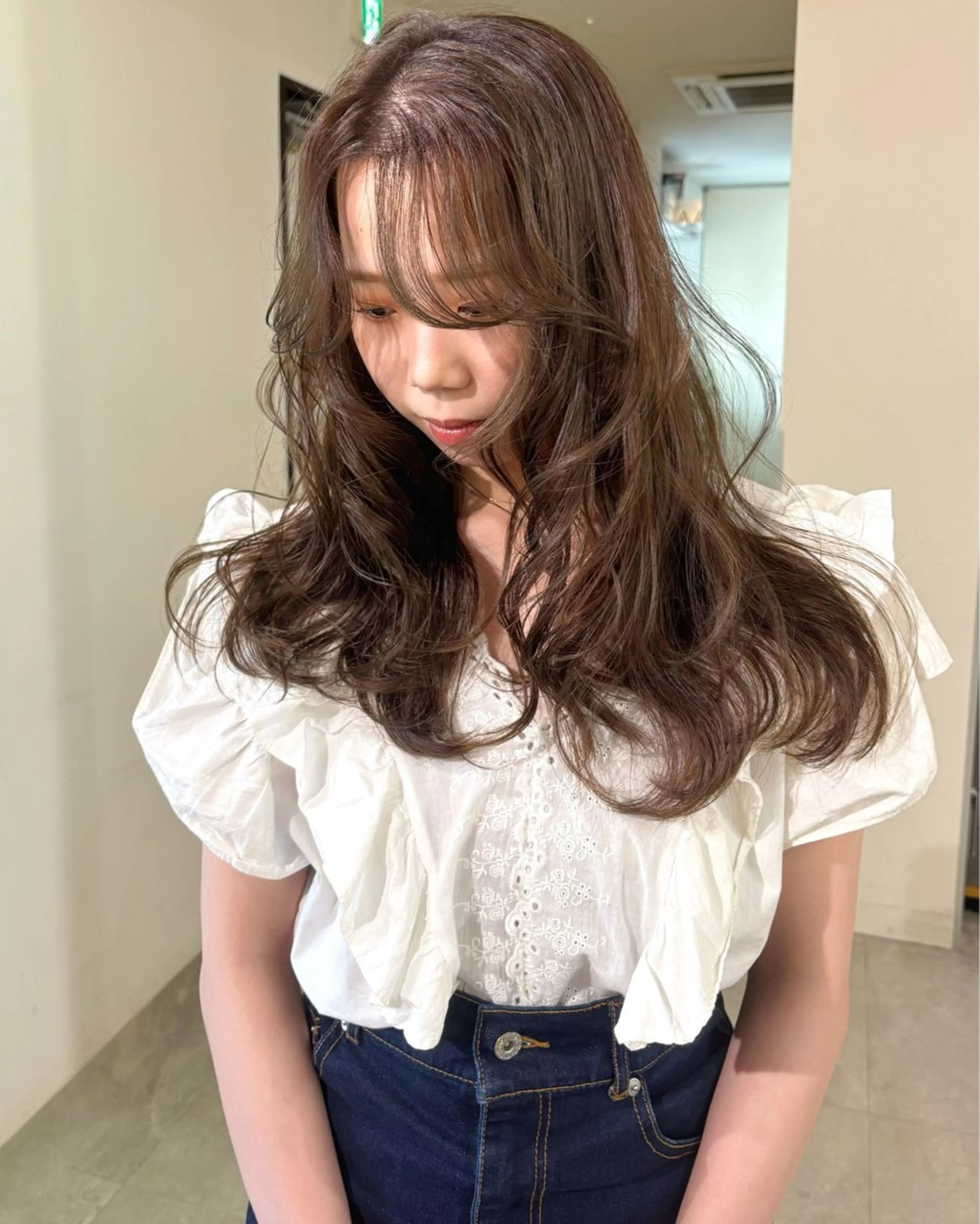 ロング カラー ブリーチ 透明感カラー ダブルカラー ブリーチなしカラー ヘアカラー mizuki/ピンク ベージュ.レイヤーのヘアスタイル