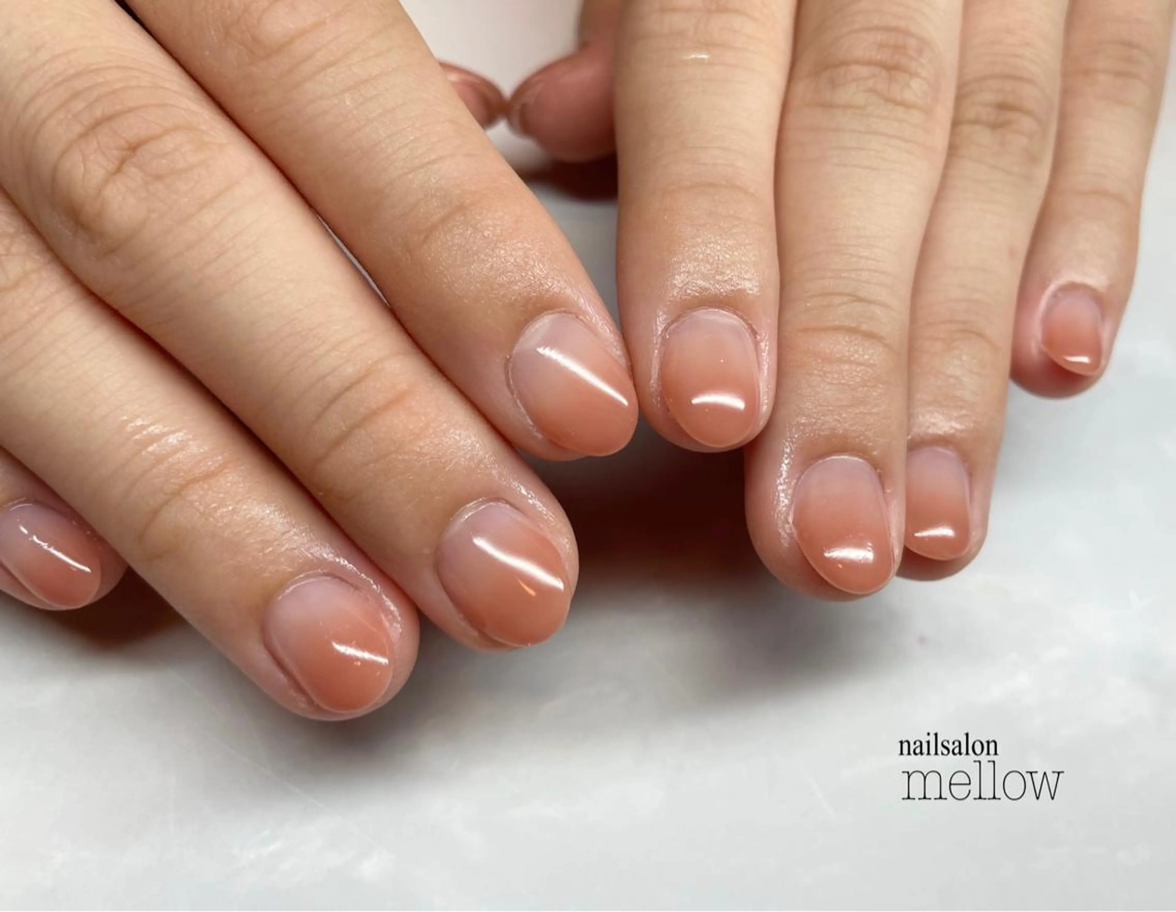 ネイル グラデーション オレンジ ピンク 大山 浩美のネイルデザイン