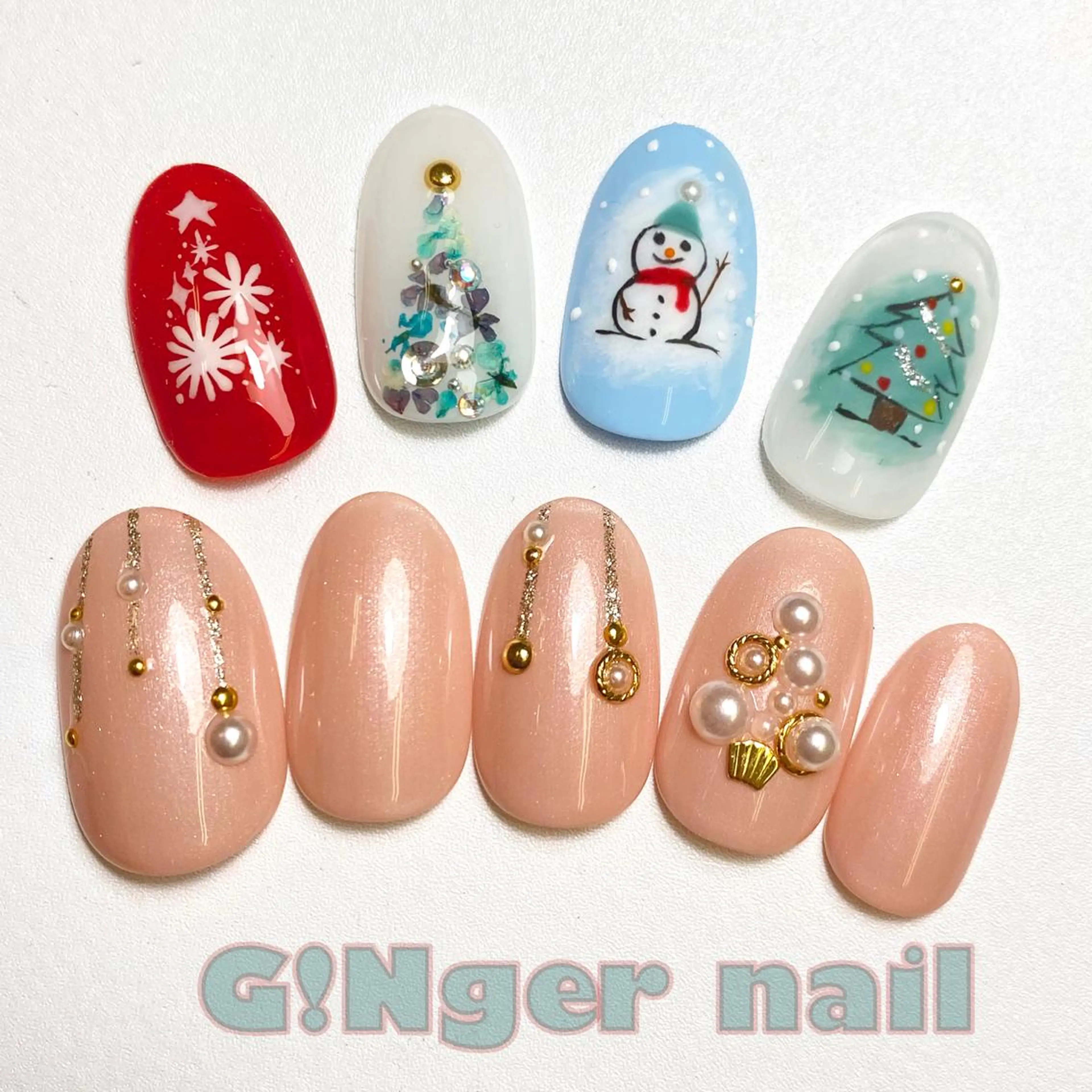 ネイル 冬ネイル クリスマス GINGER NAIL所属・代々木 GINGERNAILのネイルデザイン