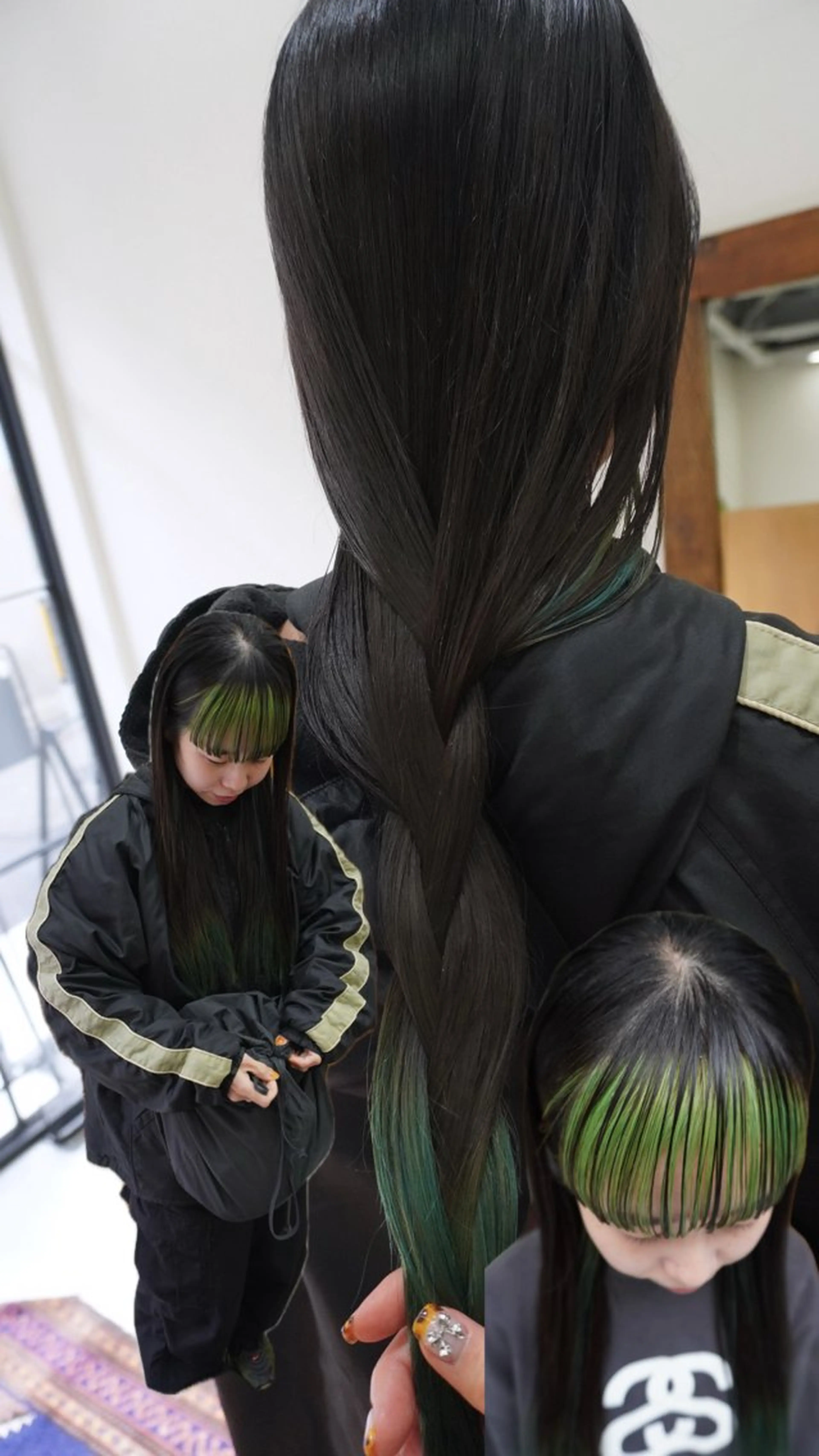 ロング カラー パーマ ヘアアレンジ 髪と音処　マトぺ所属・デザインカラー/ボブ ブリーチカラー/ユリのヘアスタイル