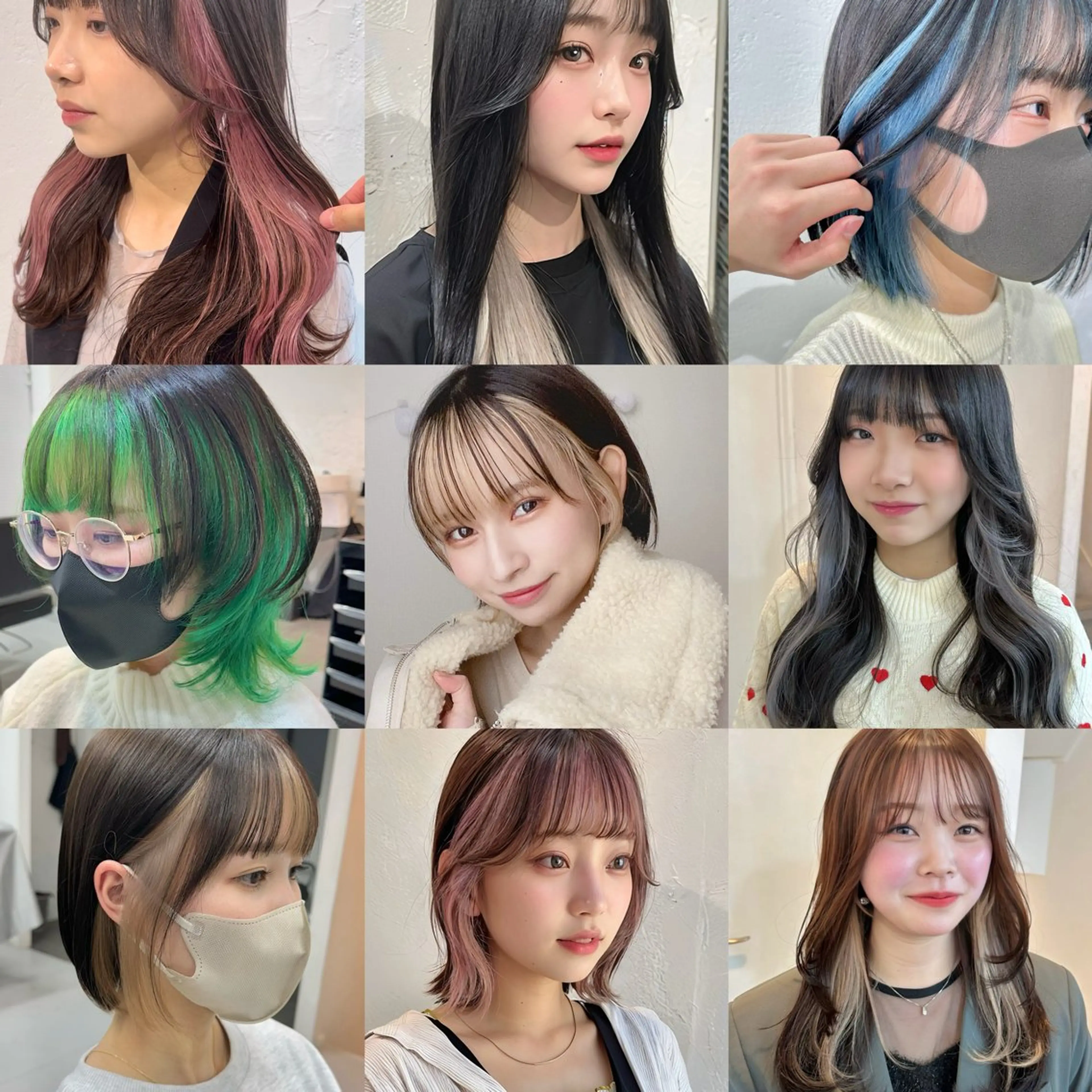 セミロング カラー ブリーチ ケアブリーチ ダブルカラー インナーカラー カット ヘアカラー トリートメント インナーカラー/レイ ヤーカット♡/マキシのヘアスタイル