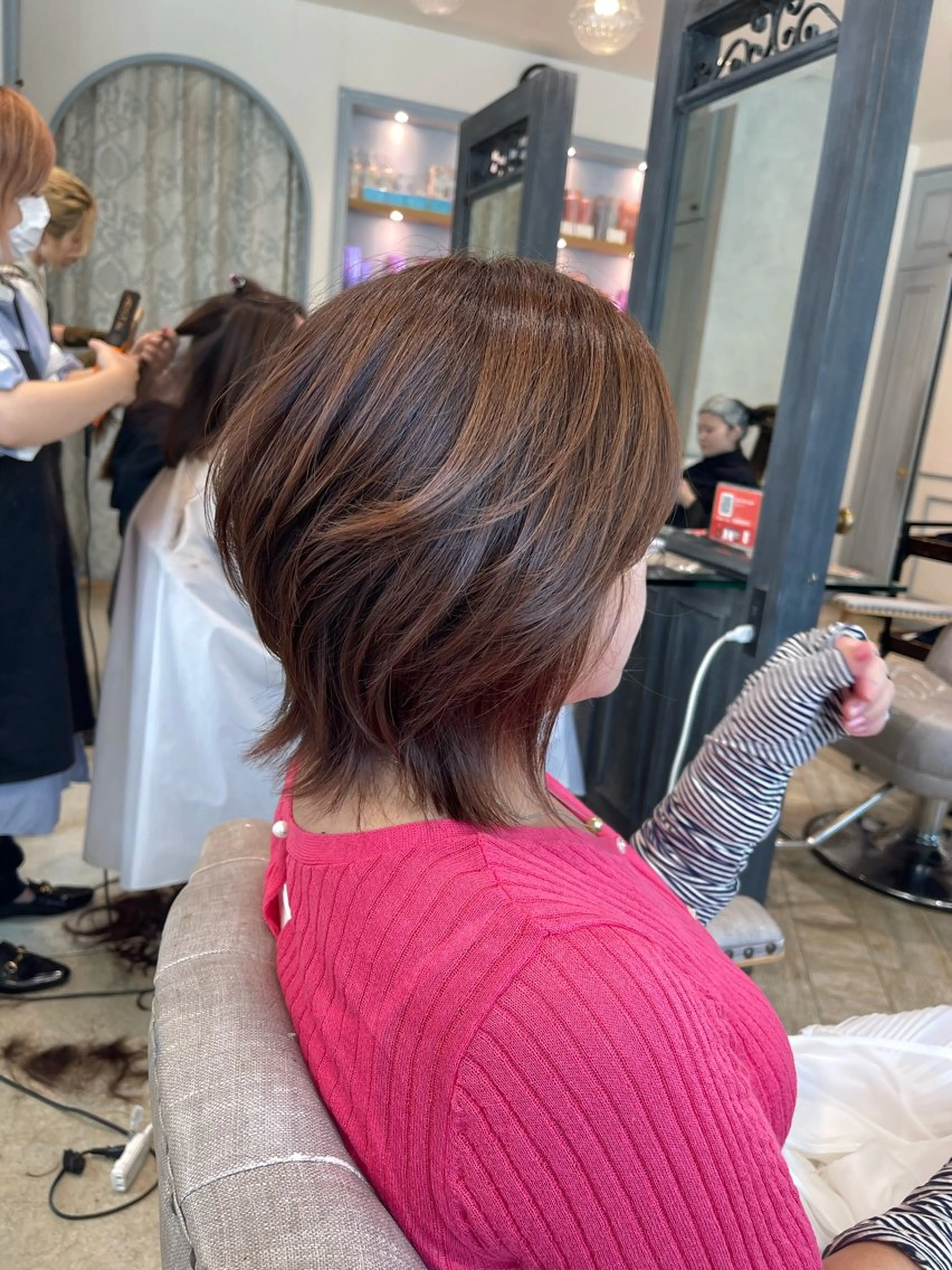 ミディアム カラー ベージュカラー ブラウンカラー ブラウンベージュ カット ヘアカラー トリートメント ショート/ボブ アンドウ☺︎のヘアスタイル