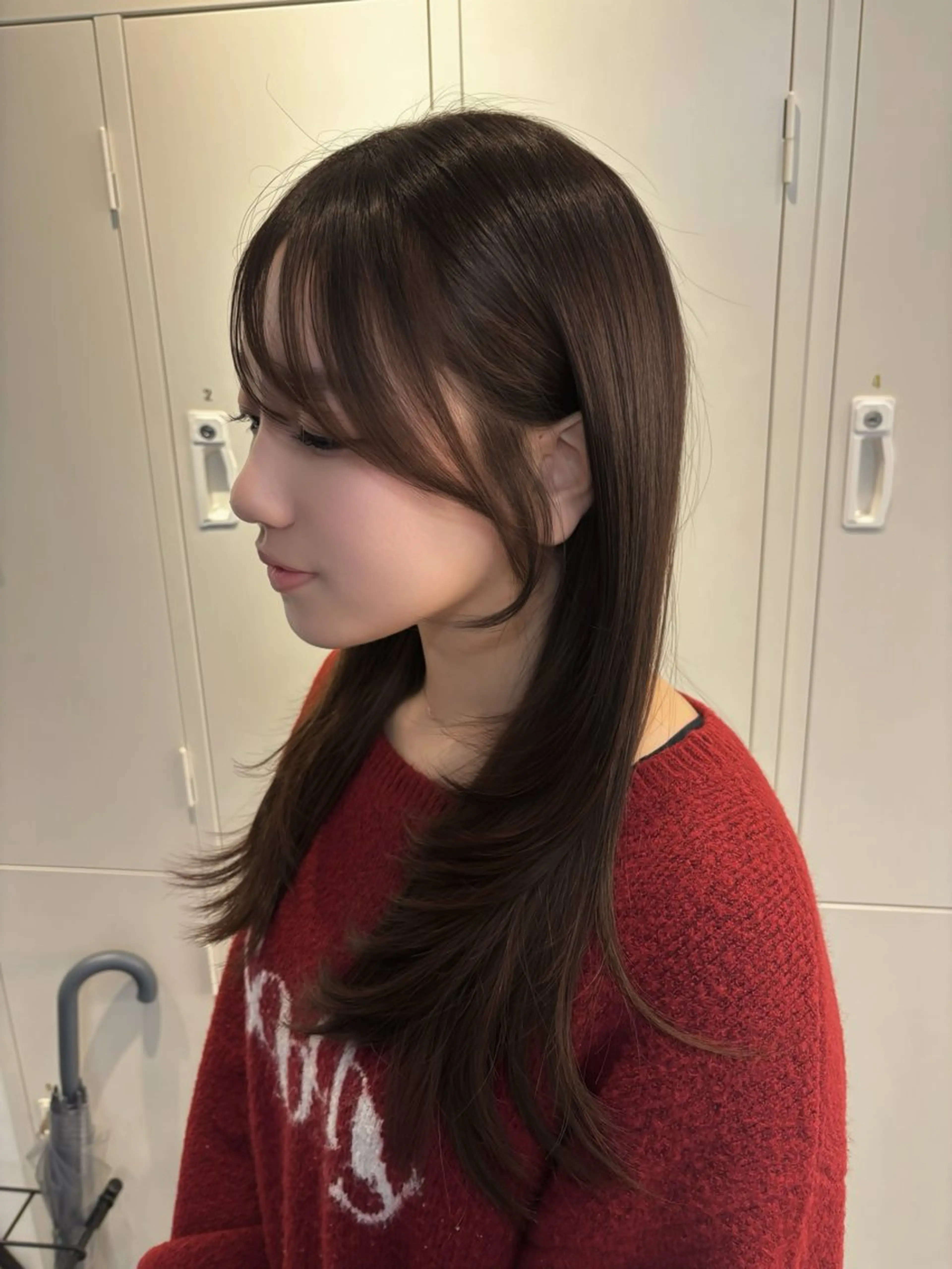 ロング 顔まわりレイヤー レイヤーカット カット ヘアカラー トリートメント 🍀祥吾🍀レイヤー 艶髪❣️髪質改善❤️のヘアスタイル