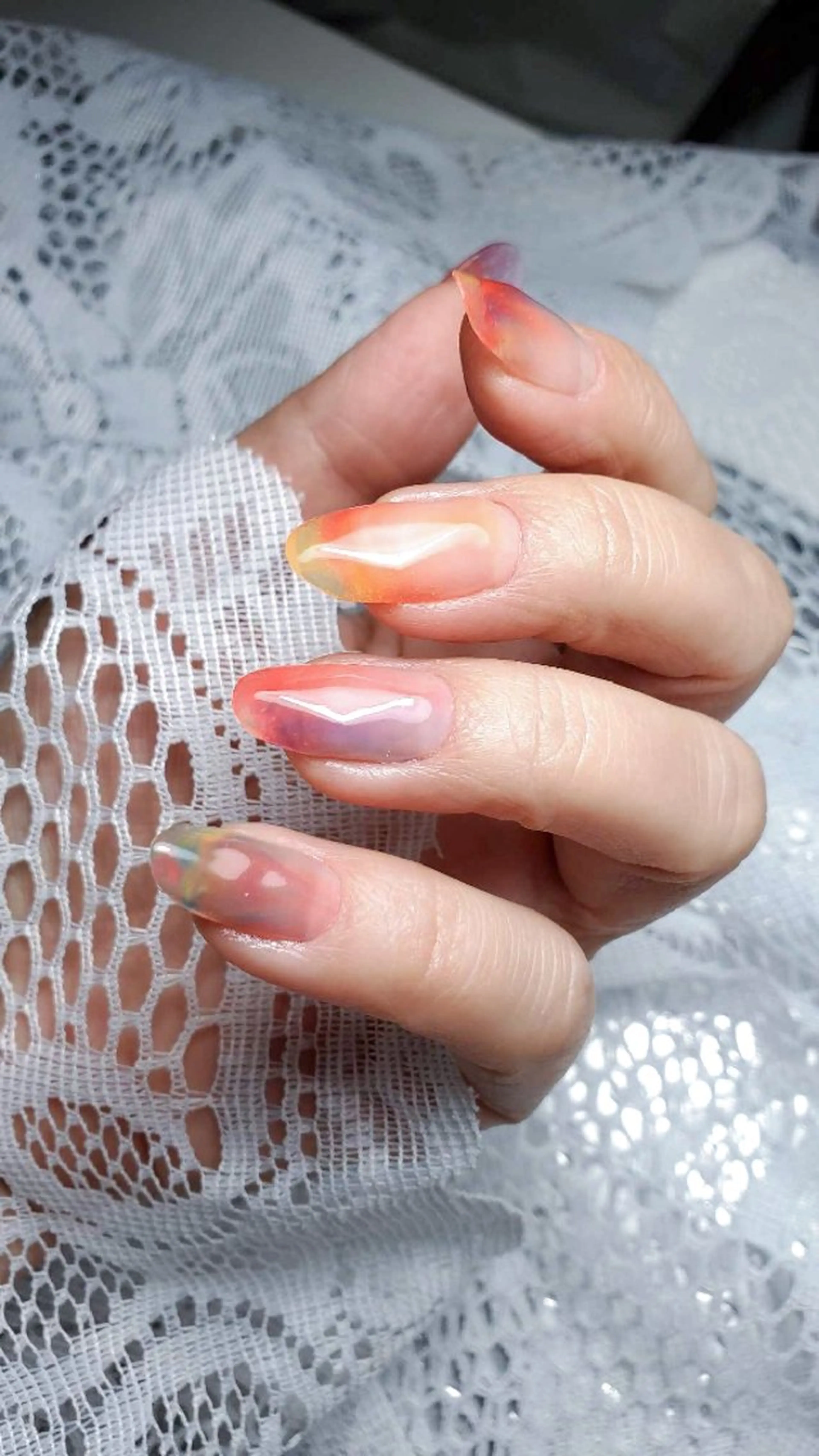 ネイル グラデーション キラキラネイル ラメ(グリッター) ラメグラデーション スカルプネイル ハンドネイル ハンドケア アンドレア 名古屋のネイルデザイン