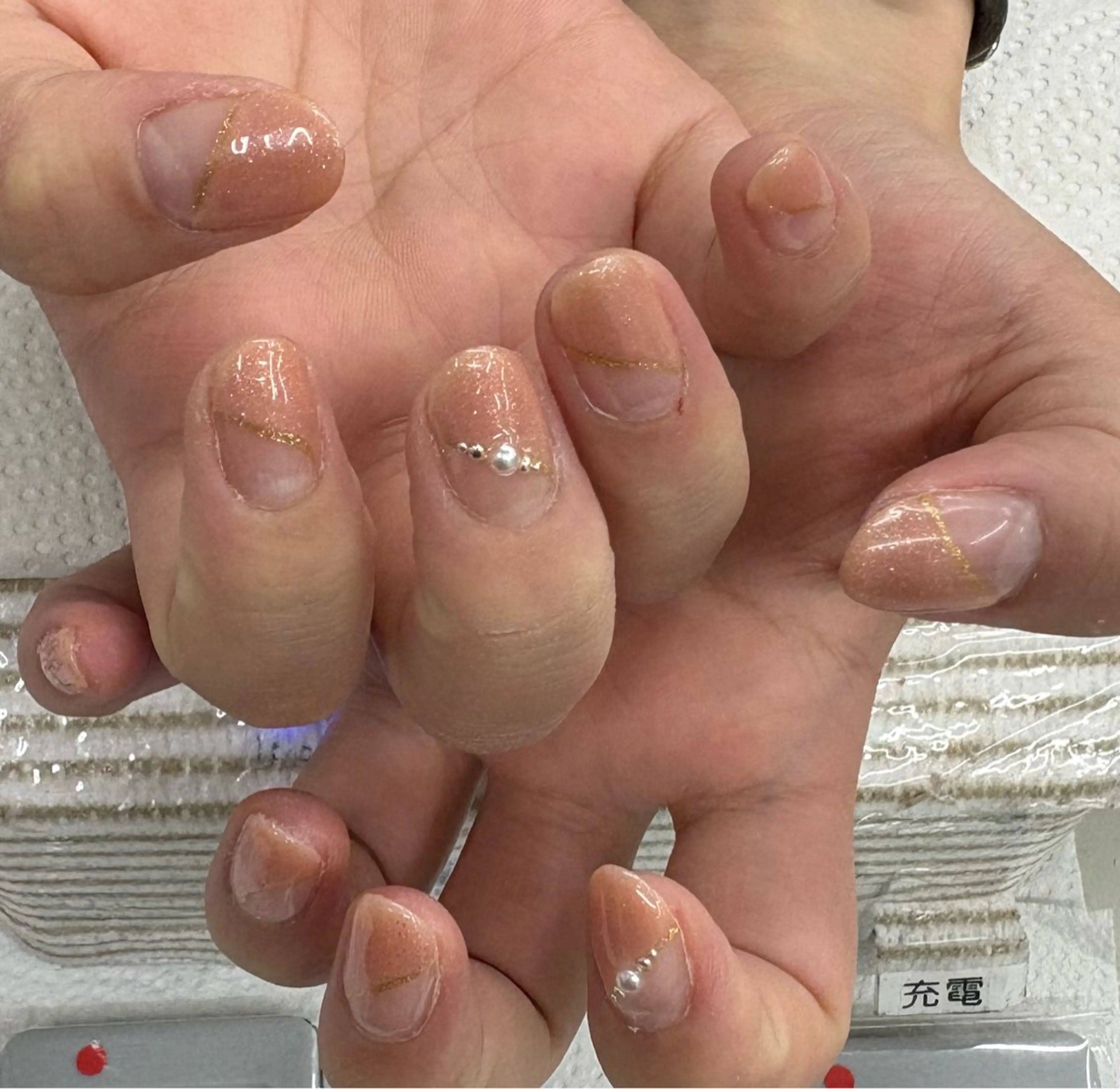 ネイル フレンチネイル 斜めフレンチ ハンドネイル 宮嶋 邦佳のネイルデザイン