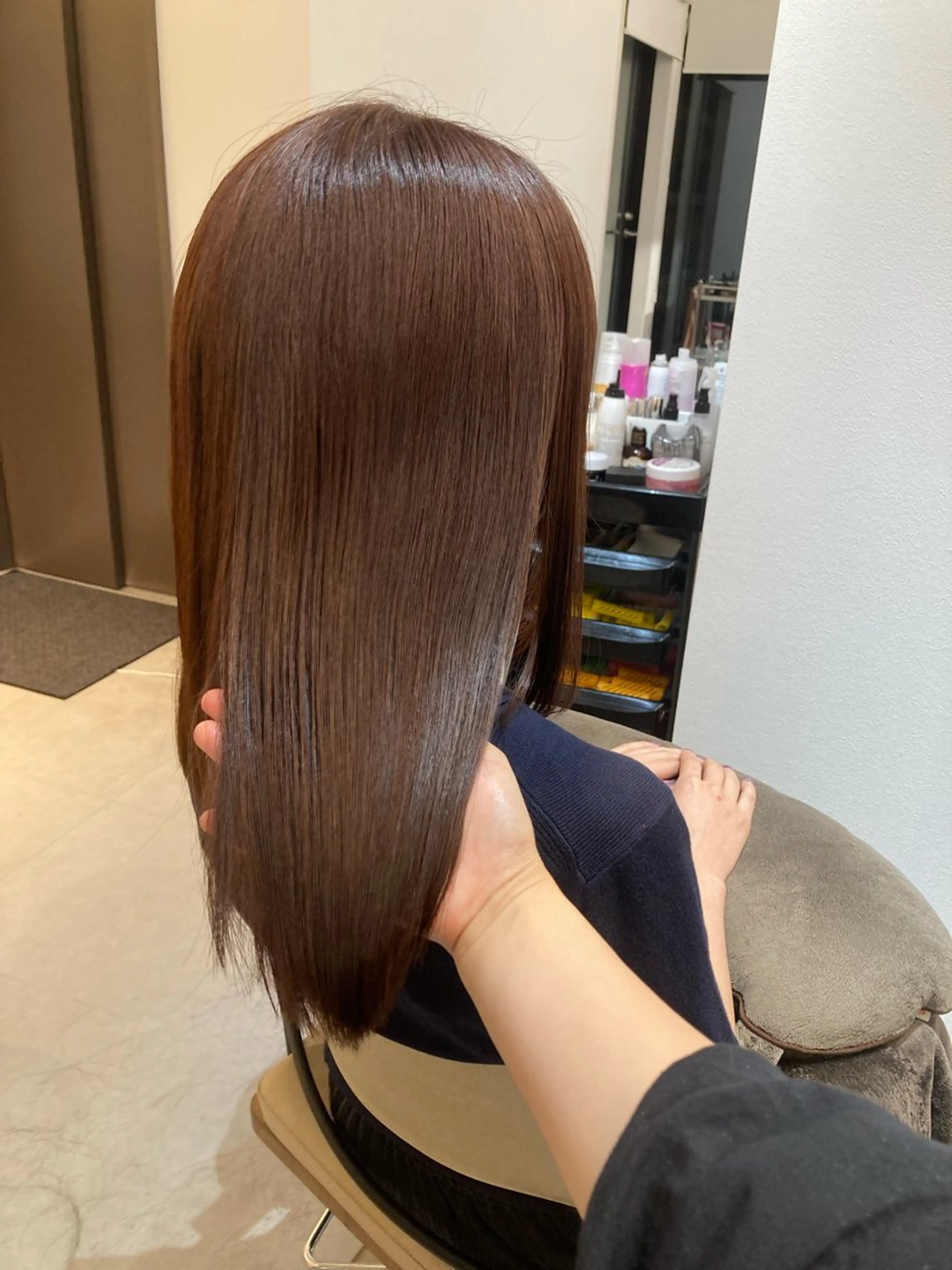 ミディアム カット ヘアカラー トリートメント ✨色持ちの良い艶 カラー✨蟹江真世のヘアスタイル
