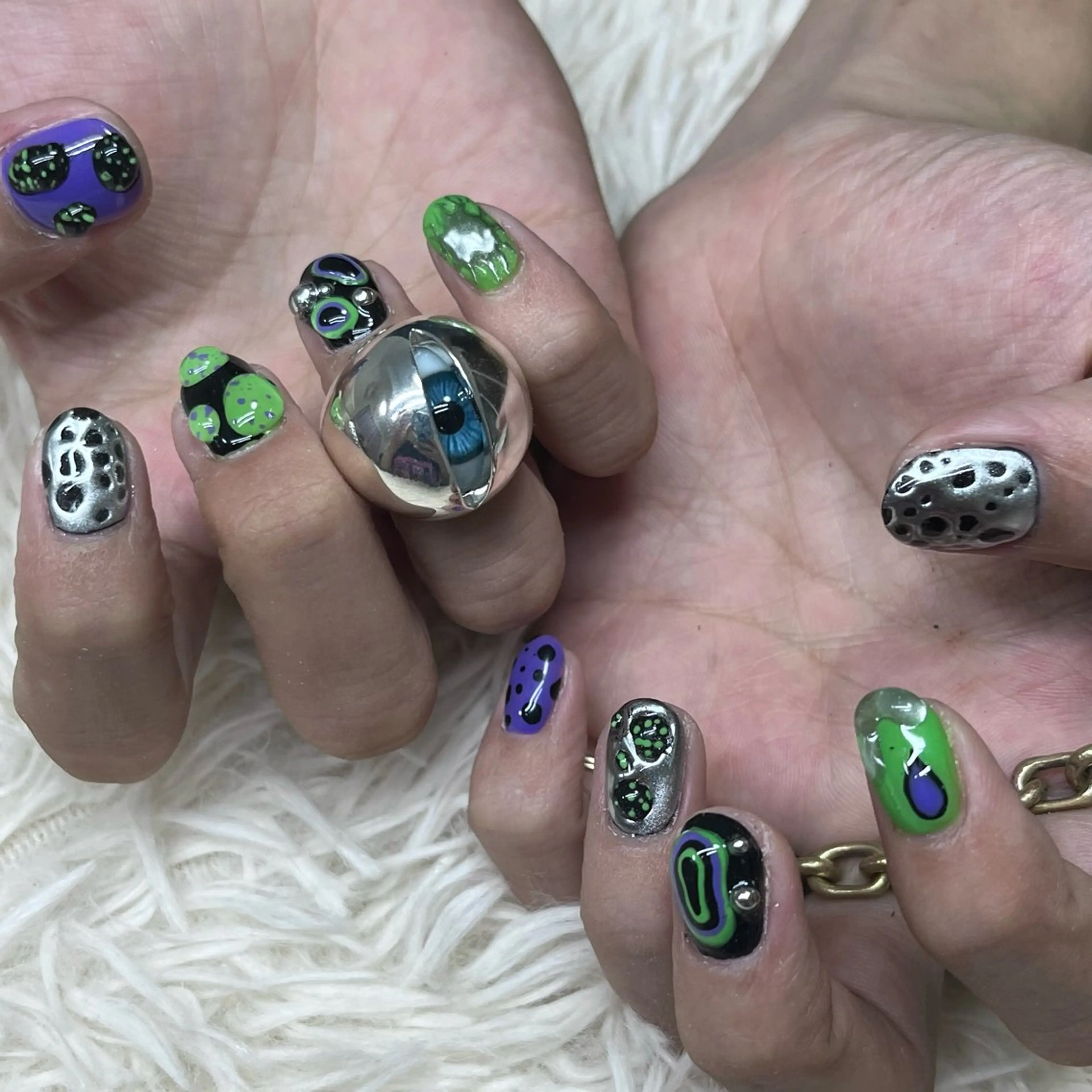 メンズ ネイル メンズ韓国風 アートネイル キラキラネイル 韓国ネイル ラメ(グリッター) 🐕‍🦺Yappy 💗A-tanのネイルデザイン