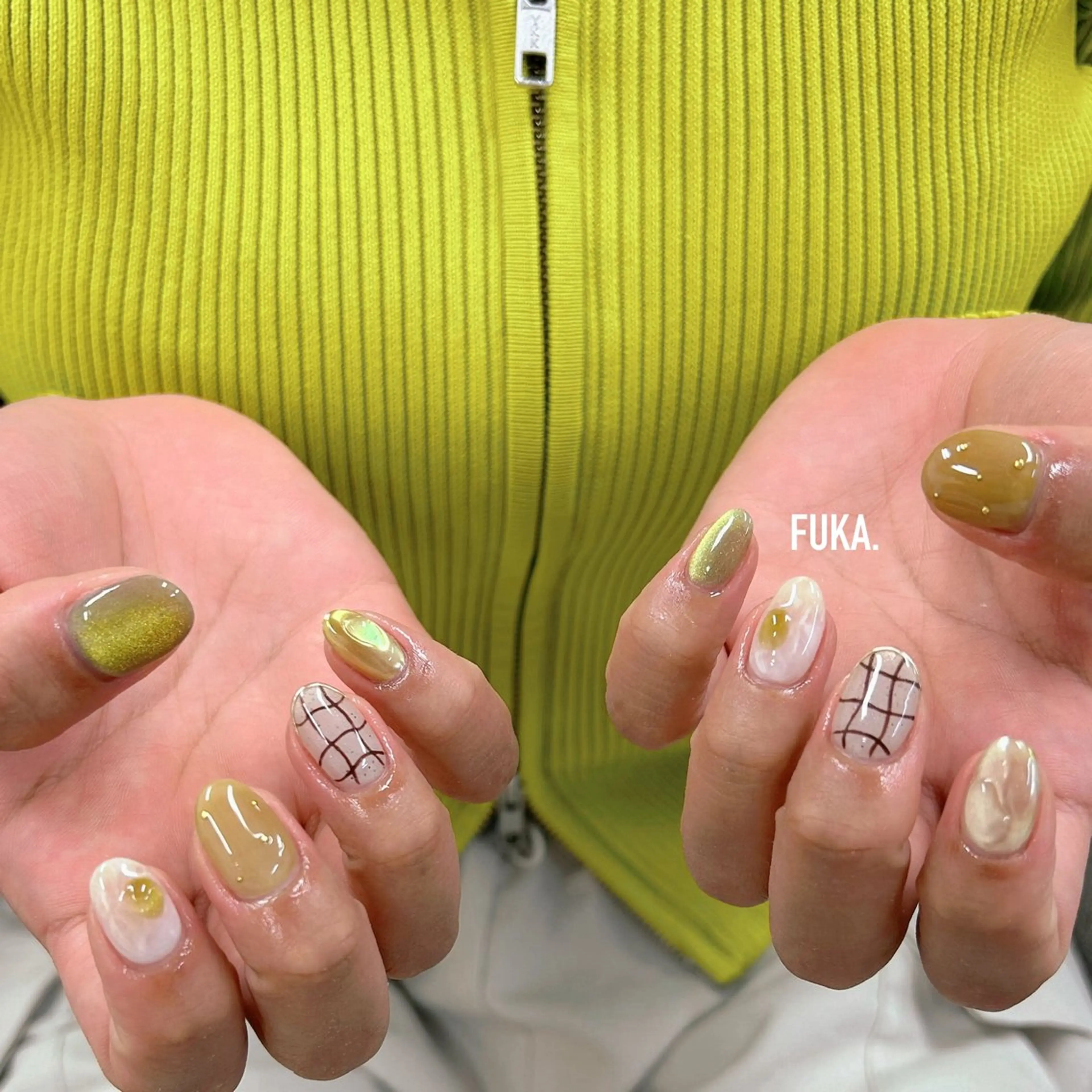 ネイル グリーン 持ち込み ニュアンスネイル ピスタチオネイル ハンドネイル ネイルサロンAnela【アネラ】所属・Nail♡Fuka. /2月予約受付中のネイルデザイン